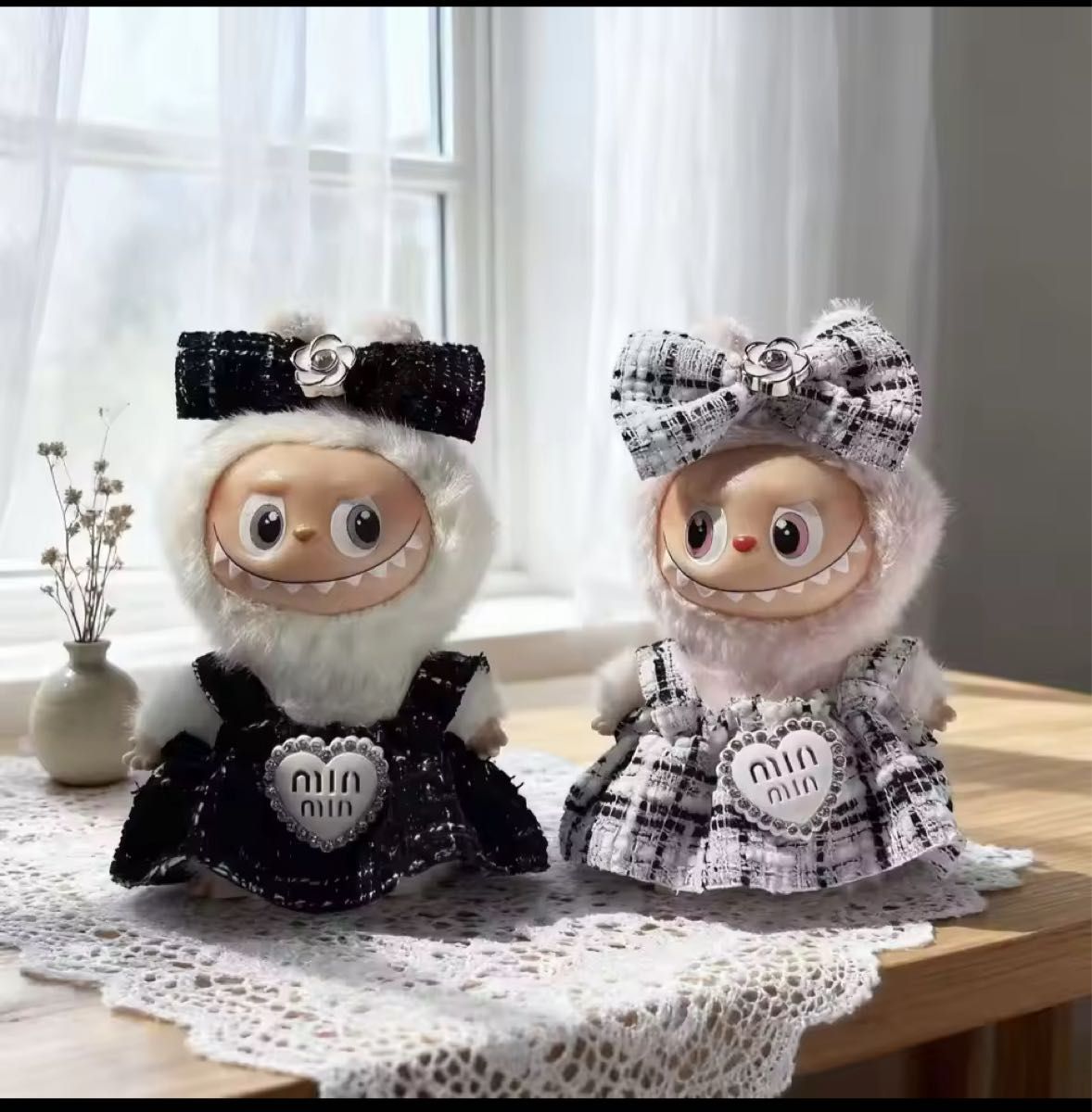 イニシャルラブブ ミニLABUBU (10㎝) ぬいぐるみ コスチューム ぬい服
