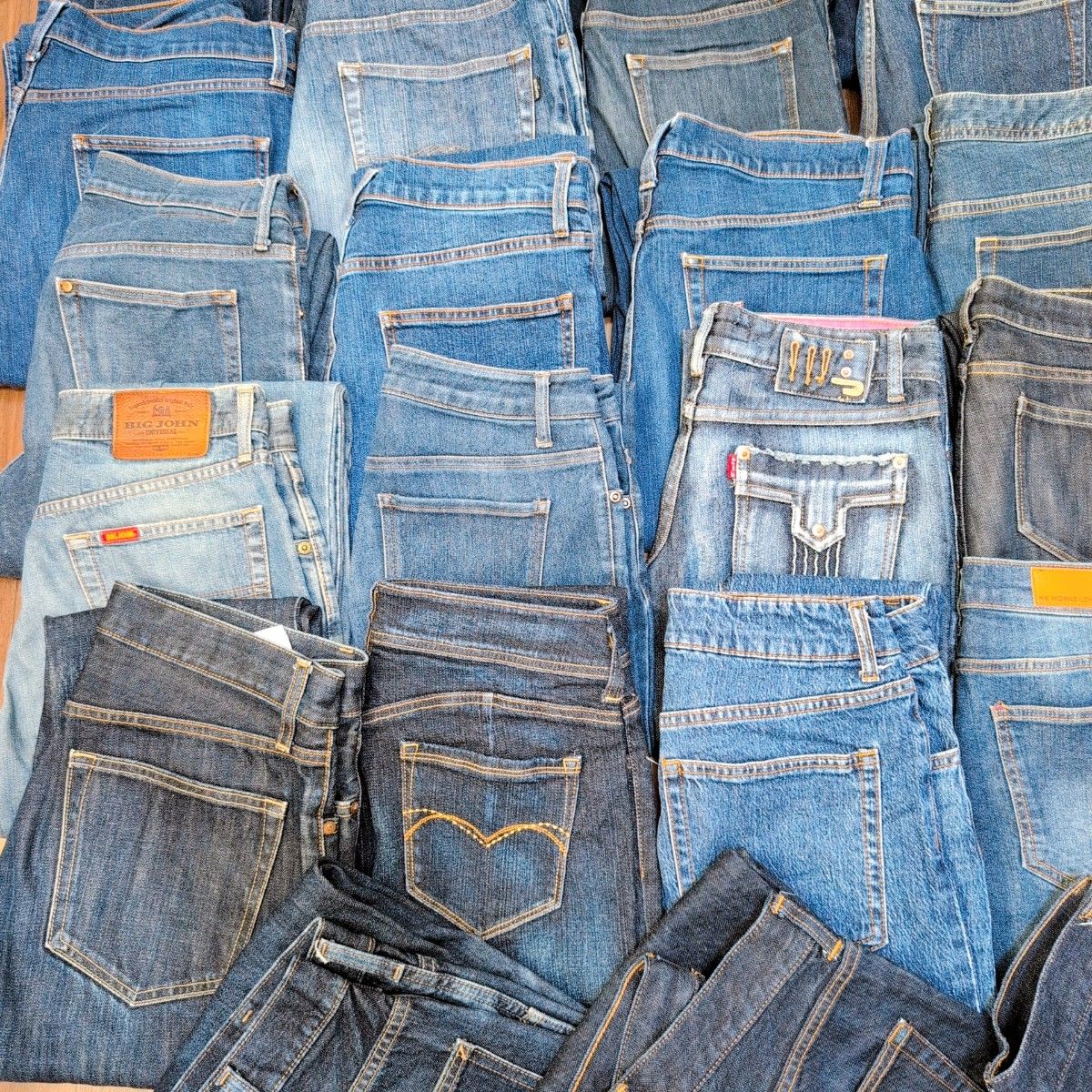 専用濃い色デニムパンツ まとめ売り40本 リメイク素材 ハンドメイド