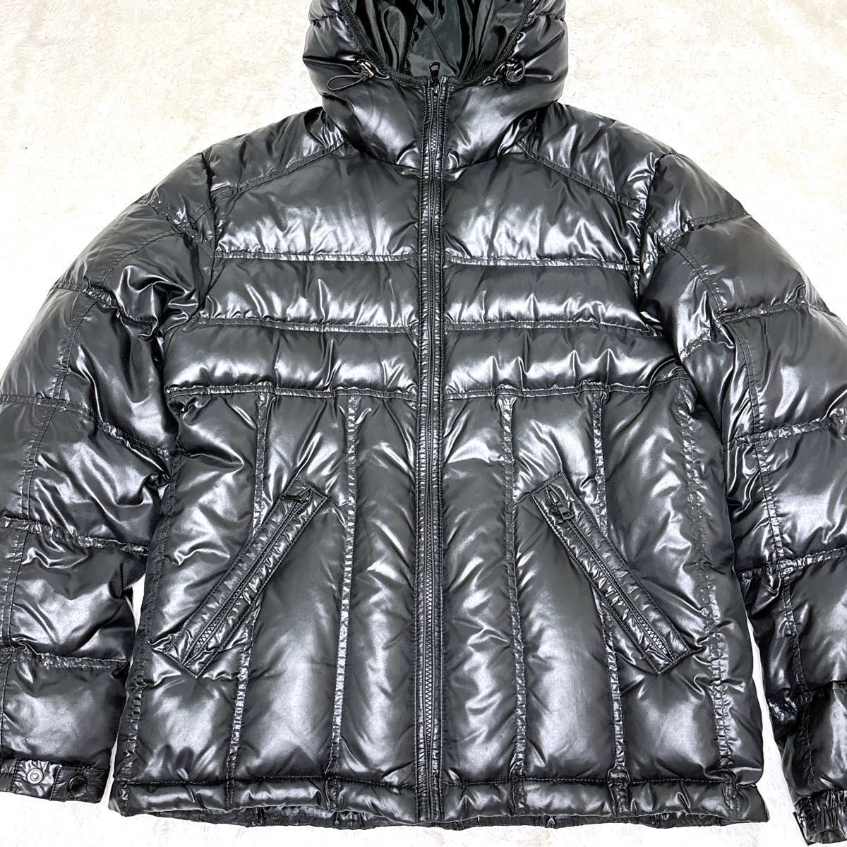old UNIQLO ダウンジャケット 光沢 y2k 00s 短丈 L ウルトラライト