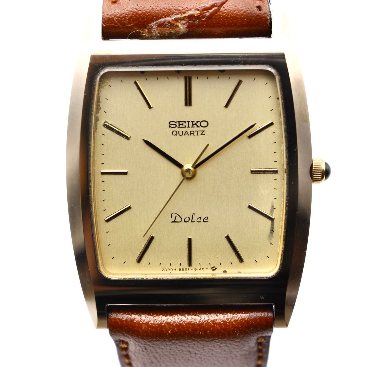 希少 SEIKO DOLCE メンズ 腕時計 80年代 ヴィンテージ スクエア型 9521