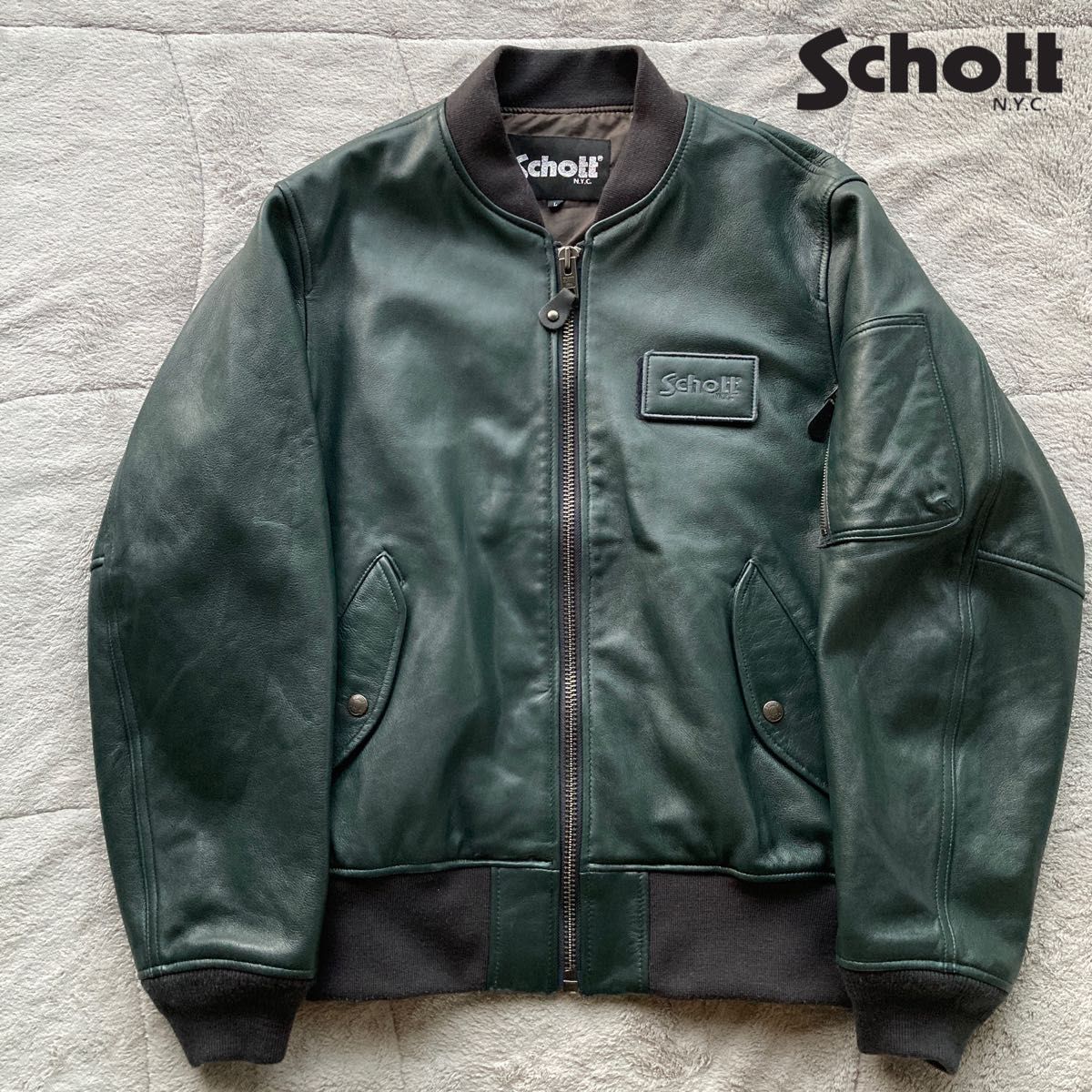 極美品 Schott ショット ジャーナルスタンダード別注 MA-1 レザー