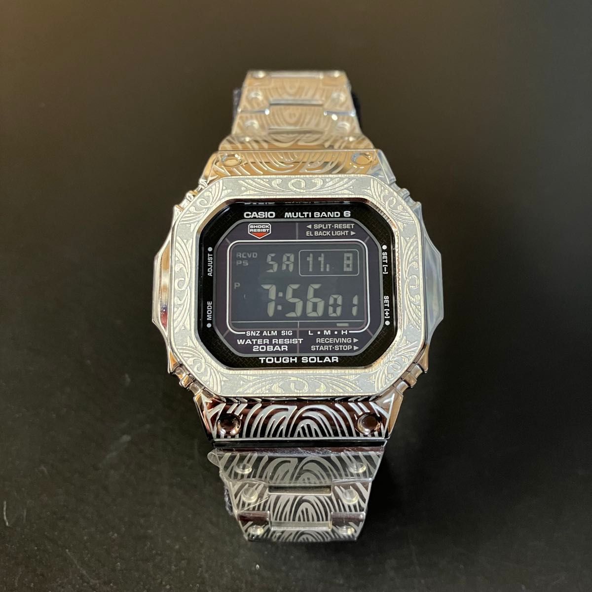 限定】【ほぼ新品】G-SHOCK GW-M5610 シルバーメタルベネチアン柄 電波