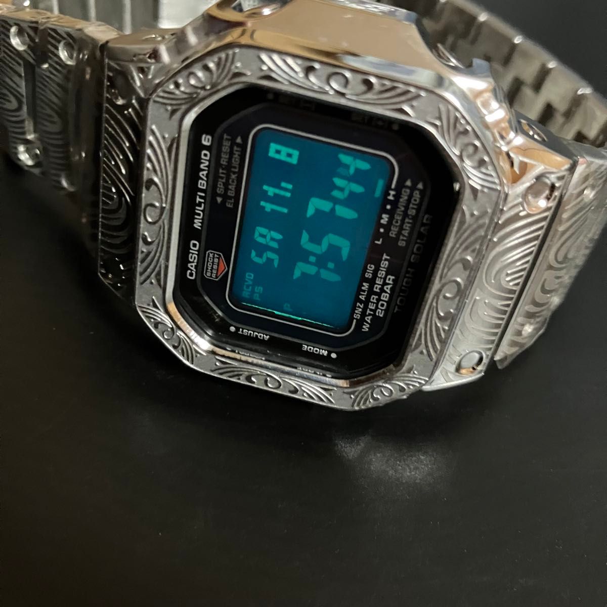 限定】【ほぼ新品】G-SHOCK GW-M5610 シルバーメタルベネチアン柄 電波