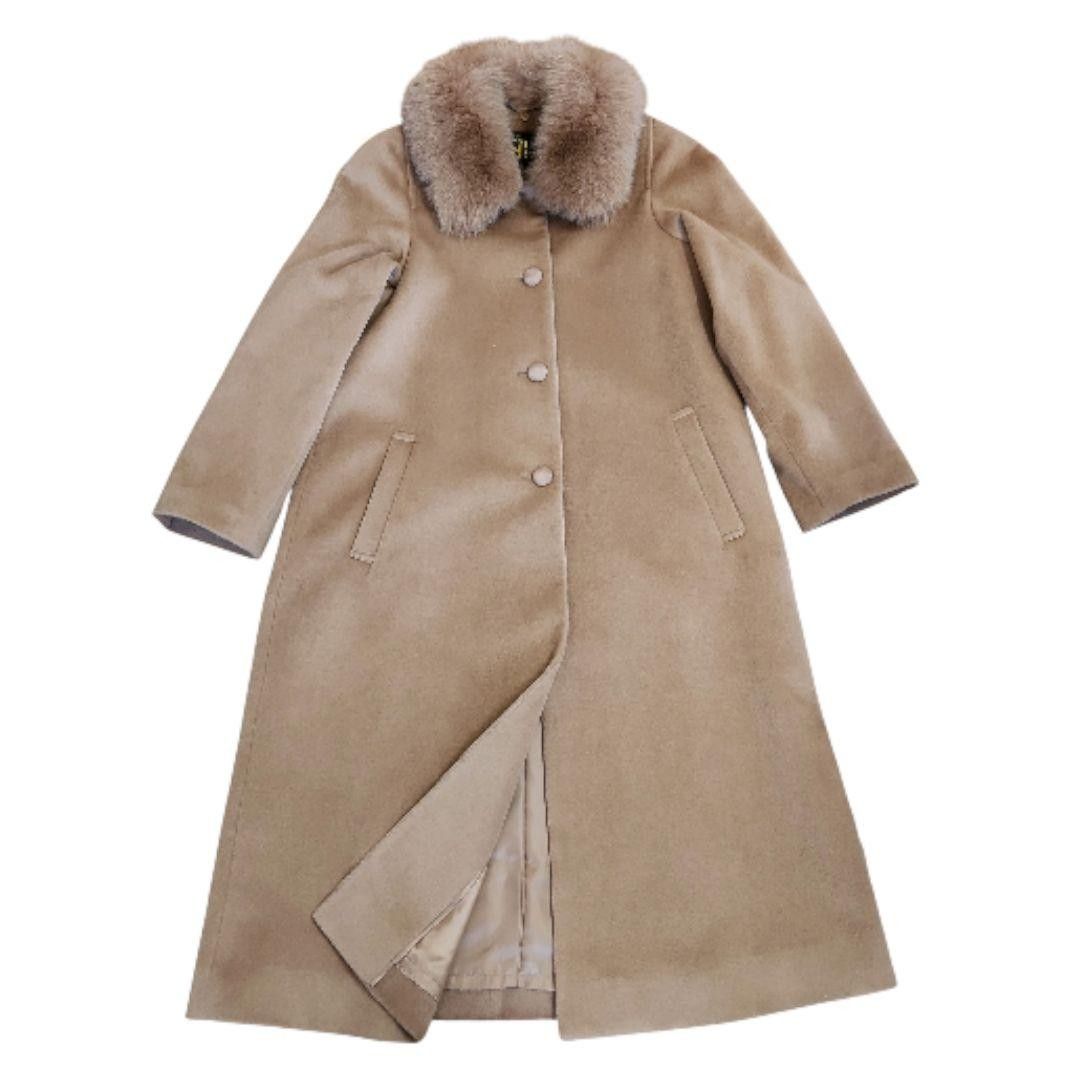 アンゴラ70% 極美品 2way毛皮コート×ステンカラーコート フォックス