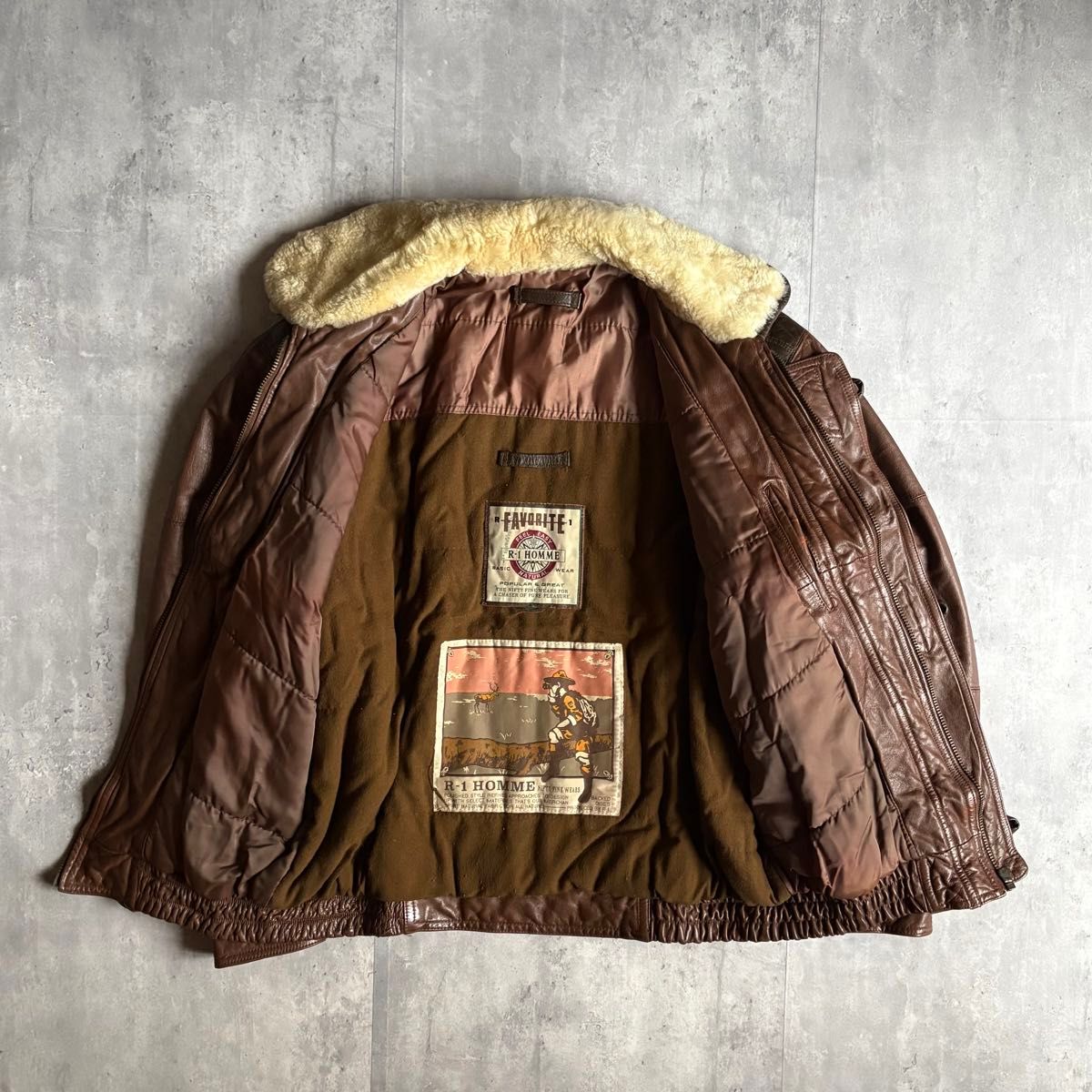 90s vintage】G-1 フライトジャケット ボンバージャケット 襟ボア 本革