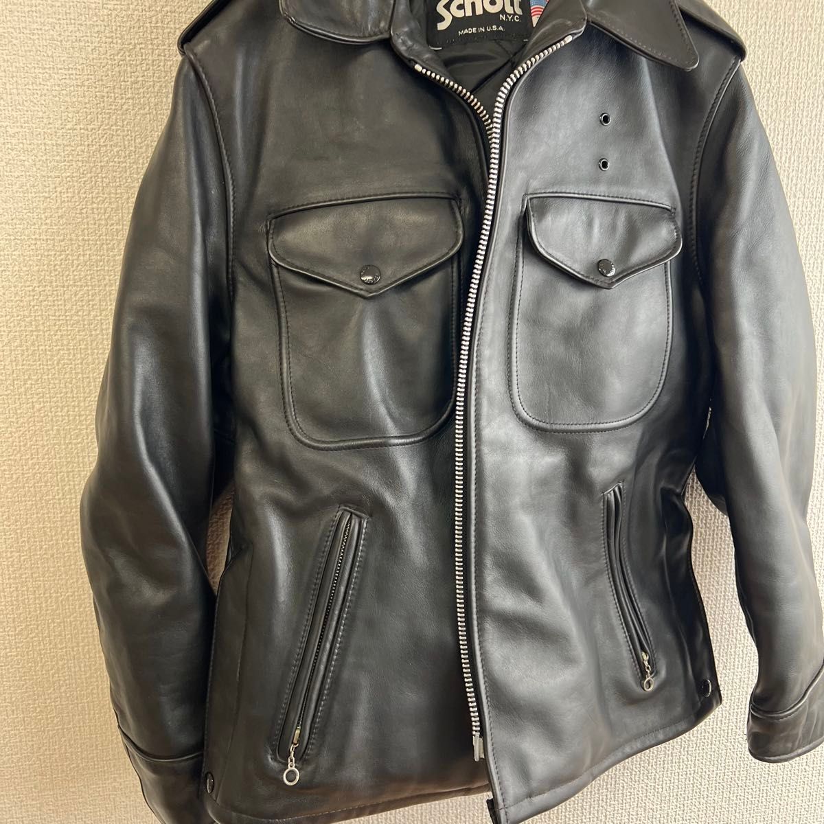 schott NYC レザージャケット ポリスマンジャケット ショット ブラック
