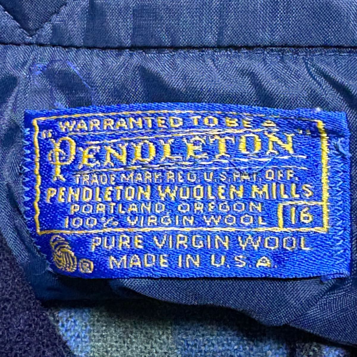 好配色 70s PENDLETON ペンドルトン USA製 ウールシャツ サイズ16
