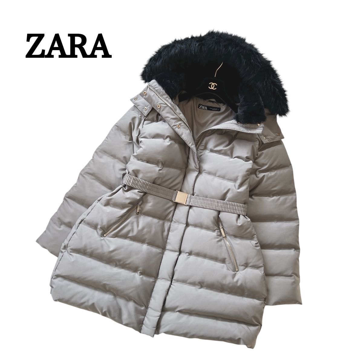 新品】ZARA ザラ ダウンジャケット ベルト ダウンコート XXL