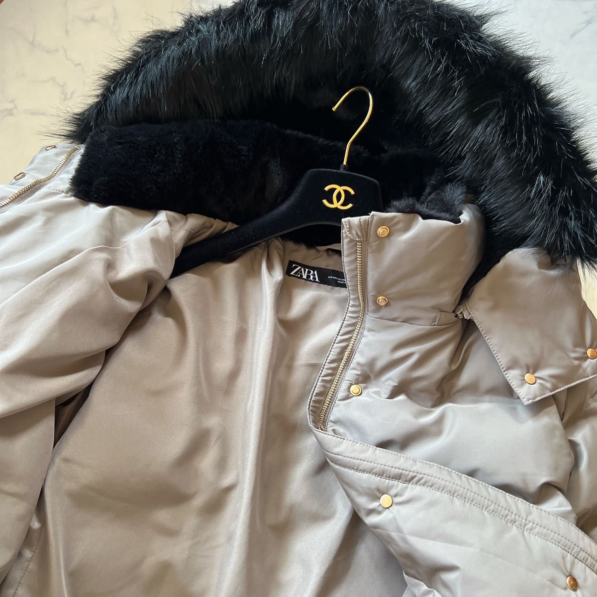 新品】ZARA ザラ ダウンジャケット ベルト ダウンコート XXL
