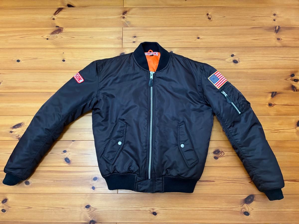 SIMPSON シンプソン MA-1 フライトジャケット 中綿入り 黒 M｜Yahoo