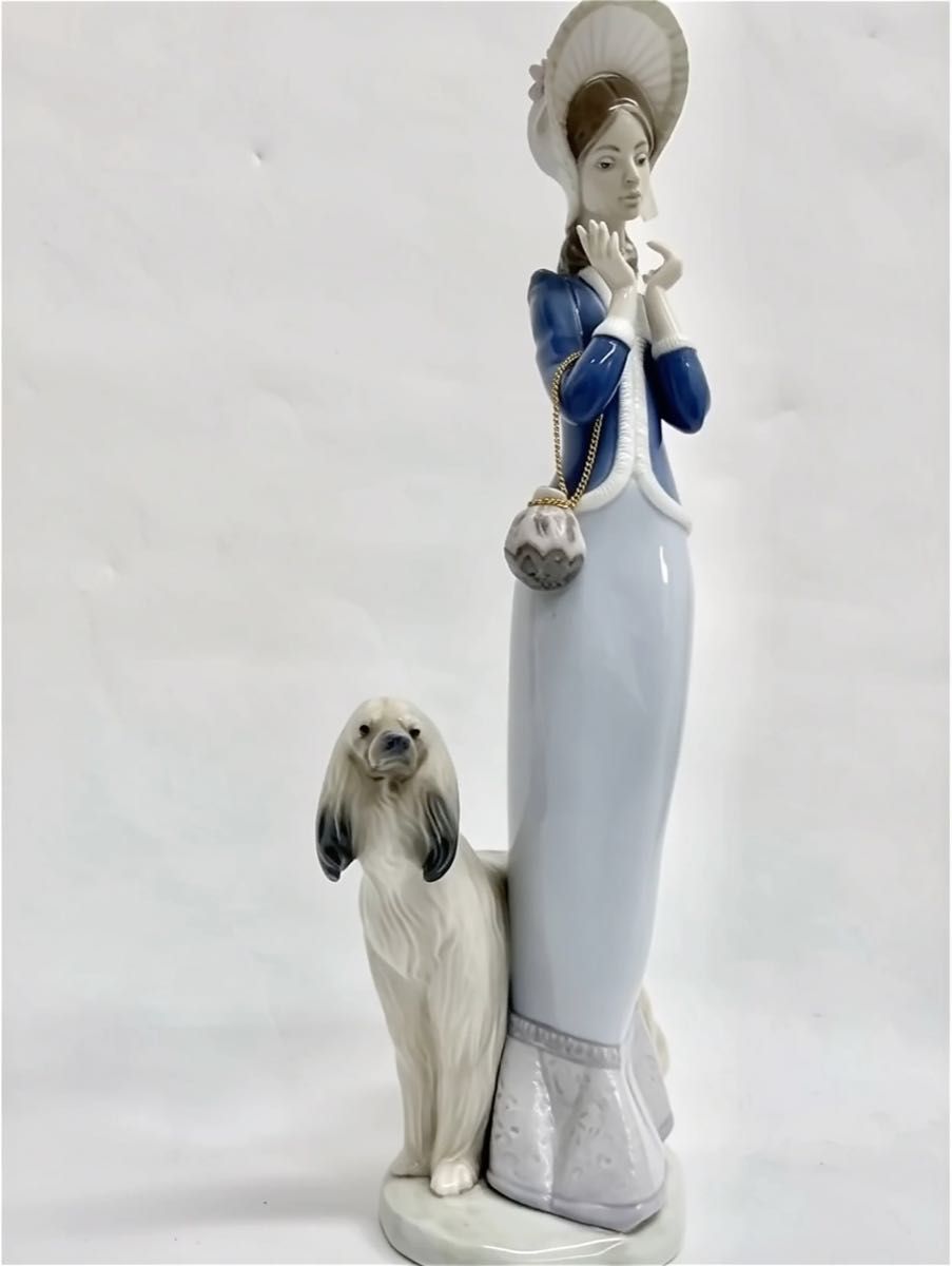 本日限定A049 LLADRO リヤドロ 「犬と散歩」フィギュリン 陶器人形