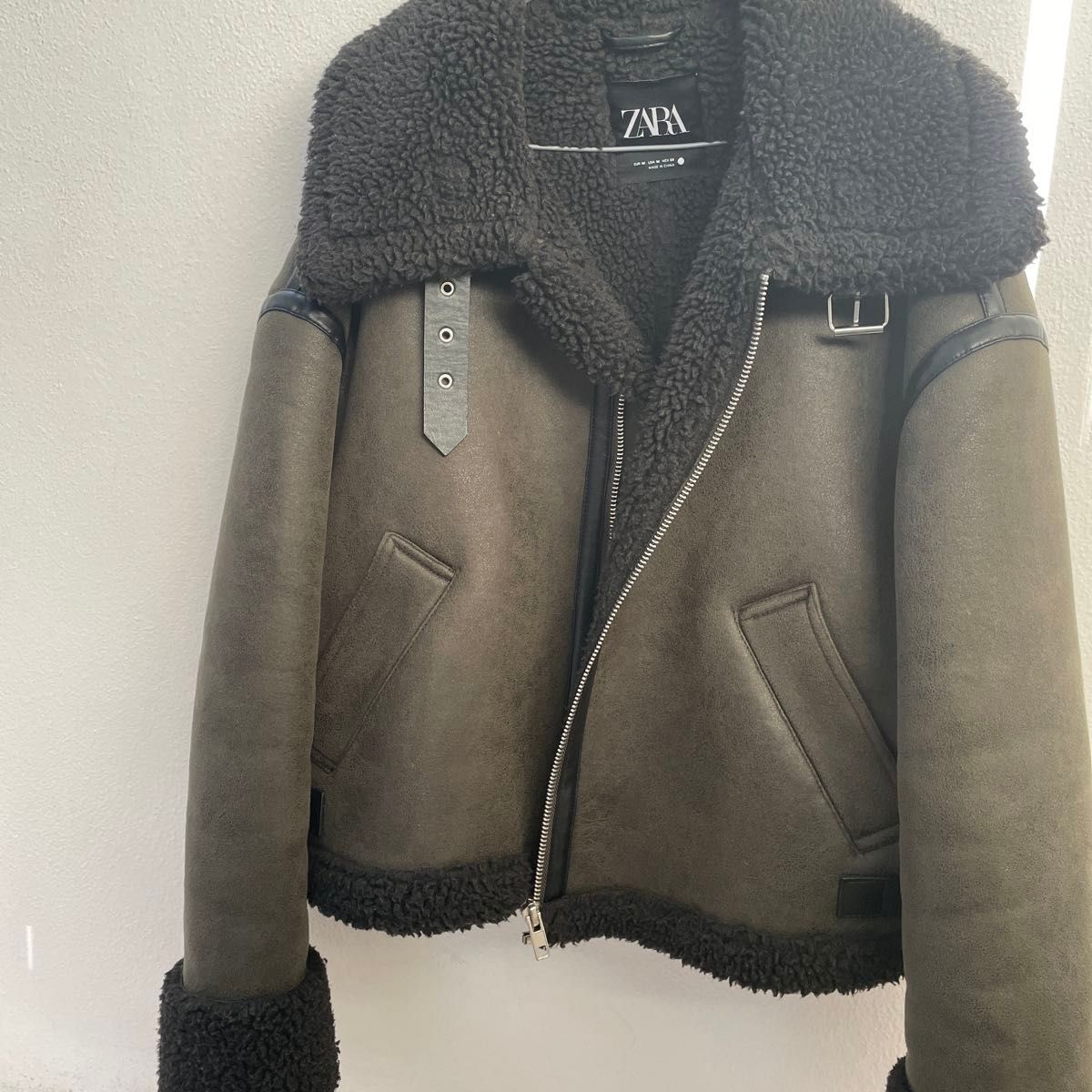 値下げします ZARA ザラ フェイクムートンジャケット B-3 ボア