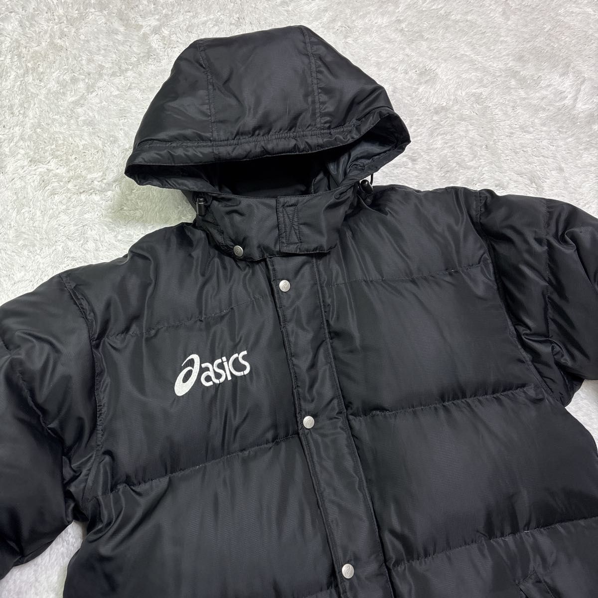 asics アシックス ダウンベンチコート ロングコート ブラック ダウン