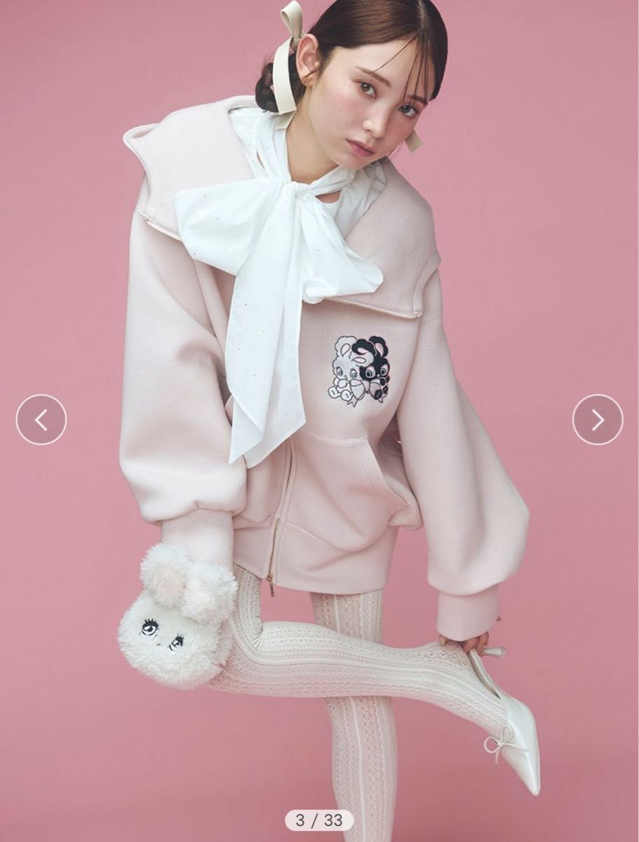 新品未開封 SNIDEL foxy illustrationsボリュームパーカー ピンク