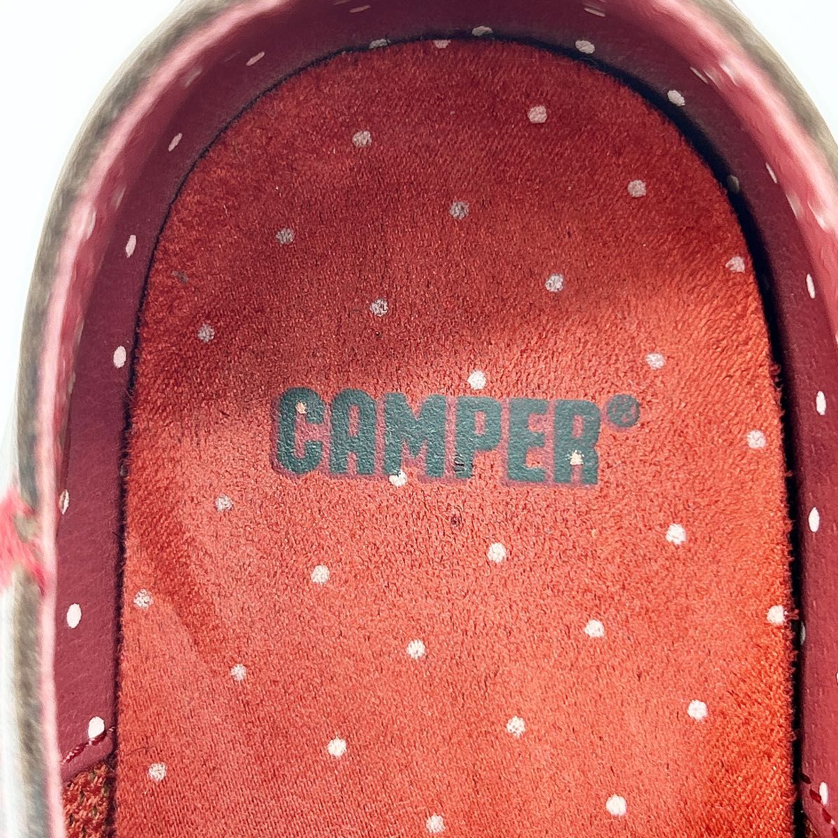 美品】CAMPER カンペール ペウカミ 37 レザースニーカー ブラウン 水玉