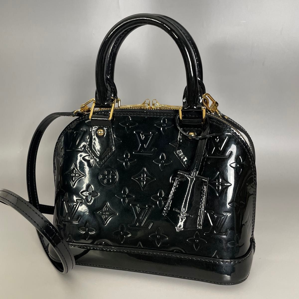 Louis Vuitton 希少 極美品 2way アルマBB 黒 ハンドバッグ ヴェルニ