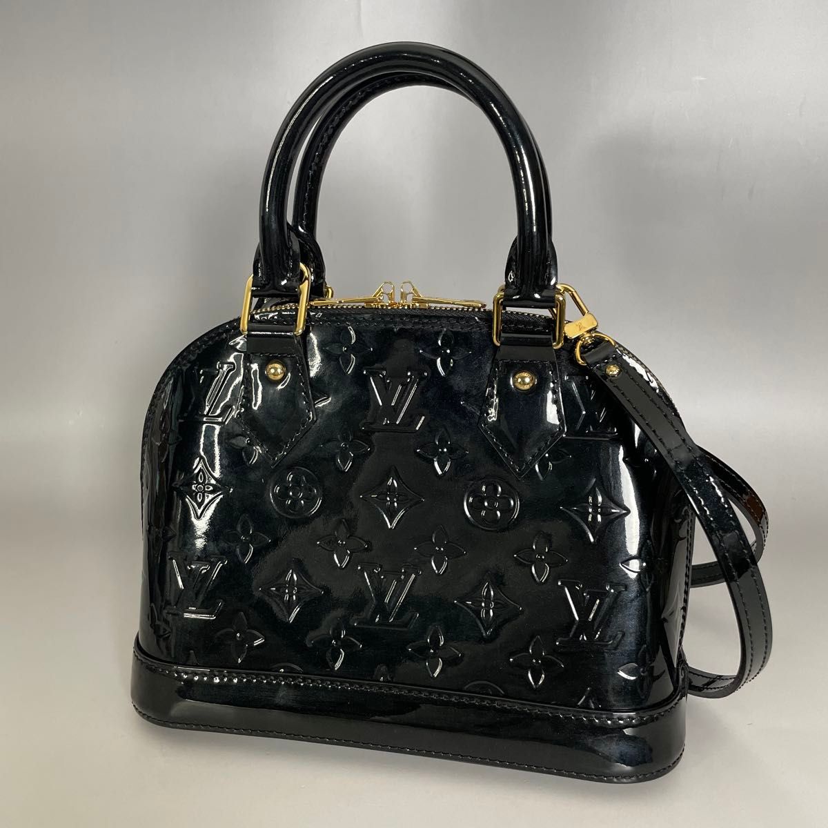 Louis Vuitton 希少 極美品 2way アルマBB 黒 ハンドバッグ ヴェルニ
