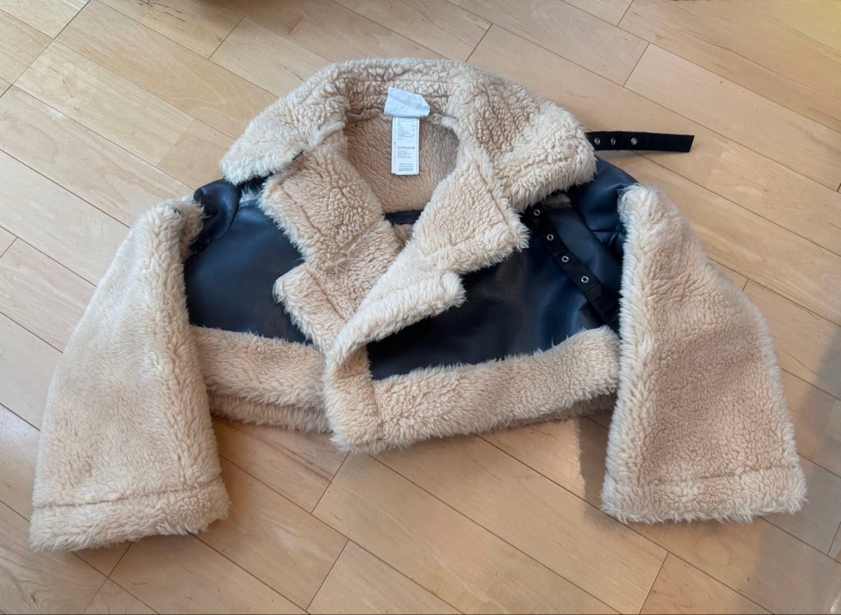sacai サカイ ファー ボア ブルゾン ライダース レザー ジャケット