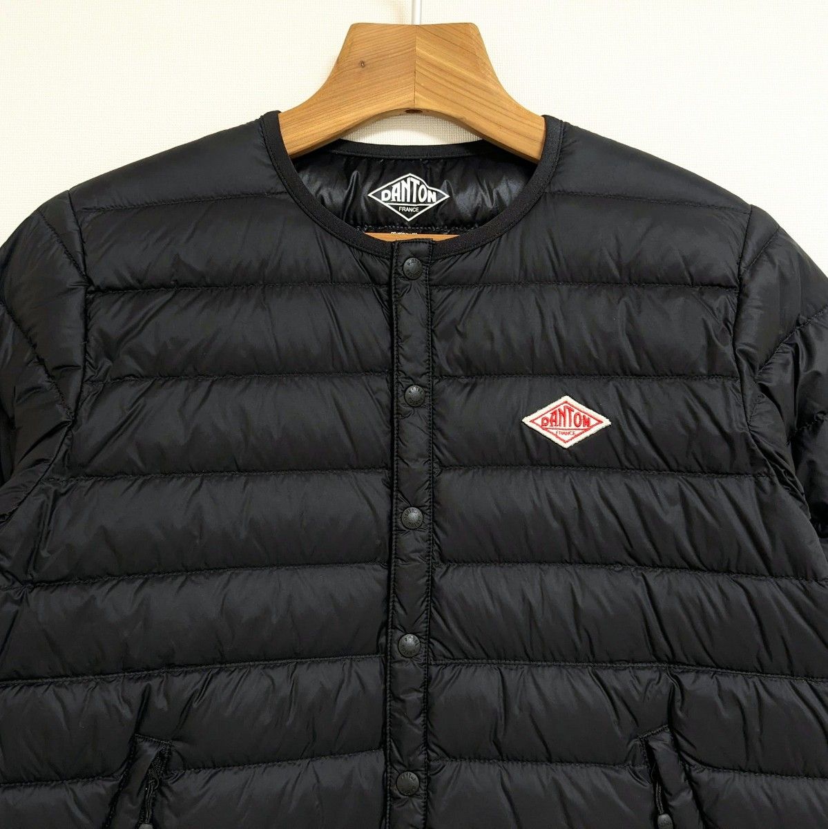 DANTON／クルーネック インナーダウン ジャケット 黒 36サイズ｜Yahoo