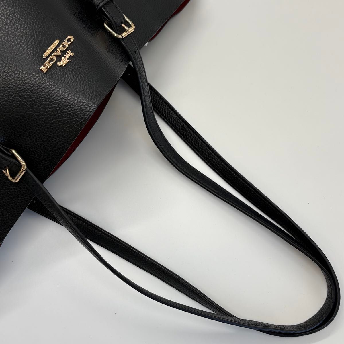 美品 A4収納 大容量 COACH コーチ トートバッグ モリー レザー ロゴ