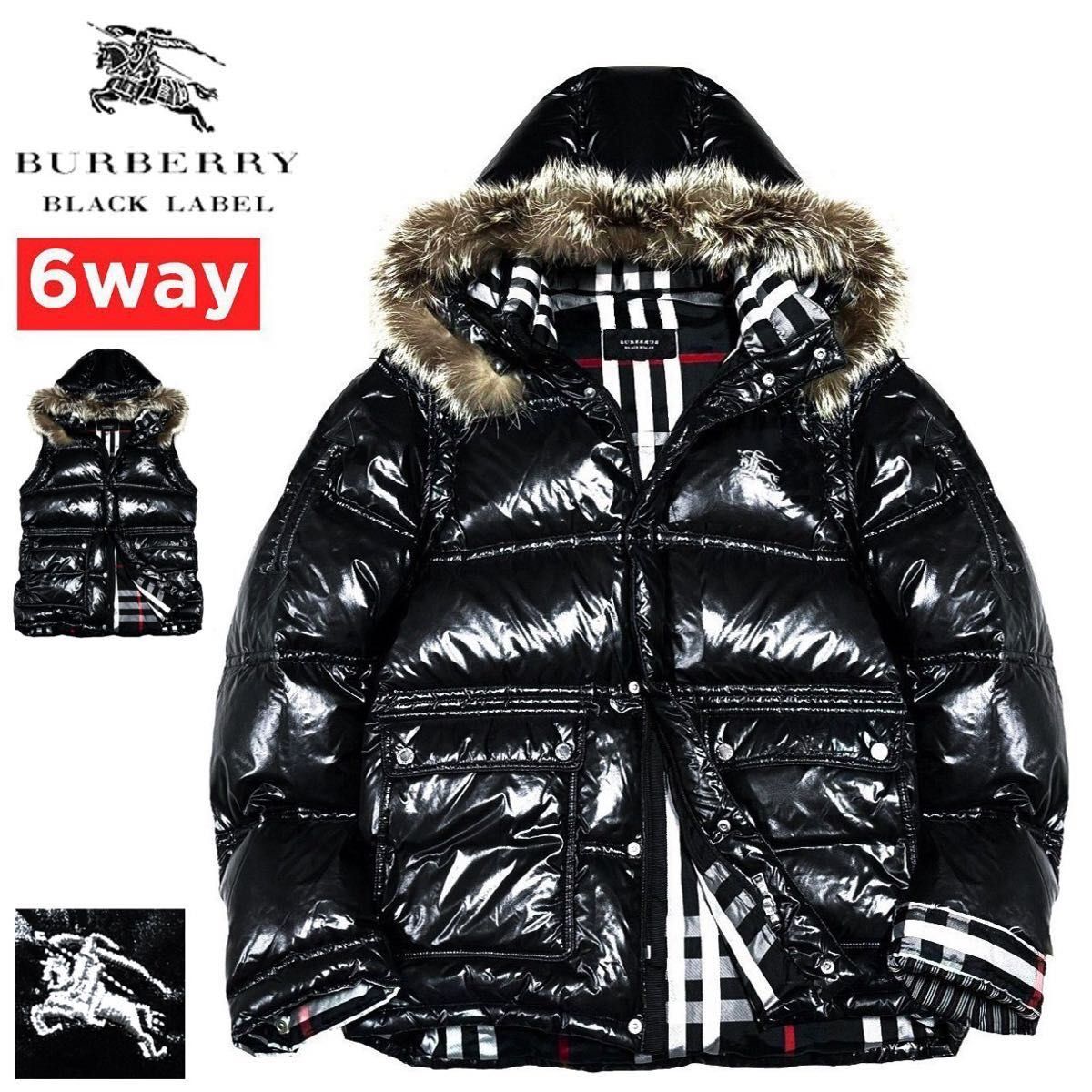 サイズ LL 極美品 松潤着 バーバリー ブラックレーベル 希少 6WAY