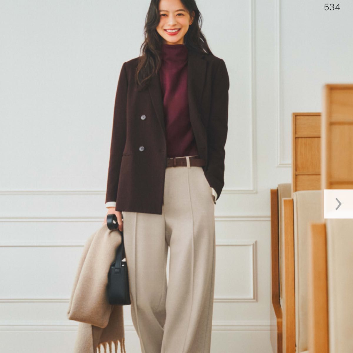 Mサイズ】UNIQLO ブラウン ダブルジャケット テーラードジャケット