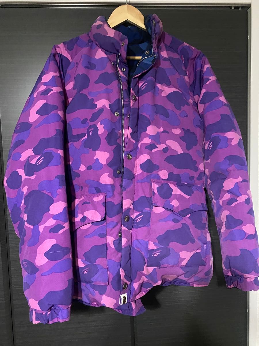 a bathing ape リバーシブル ダウンジャケット（紫・青） アベイシング