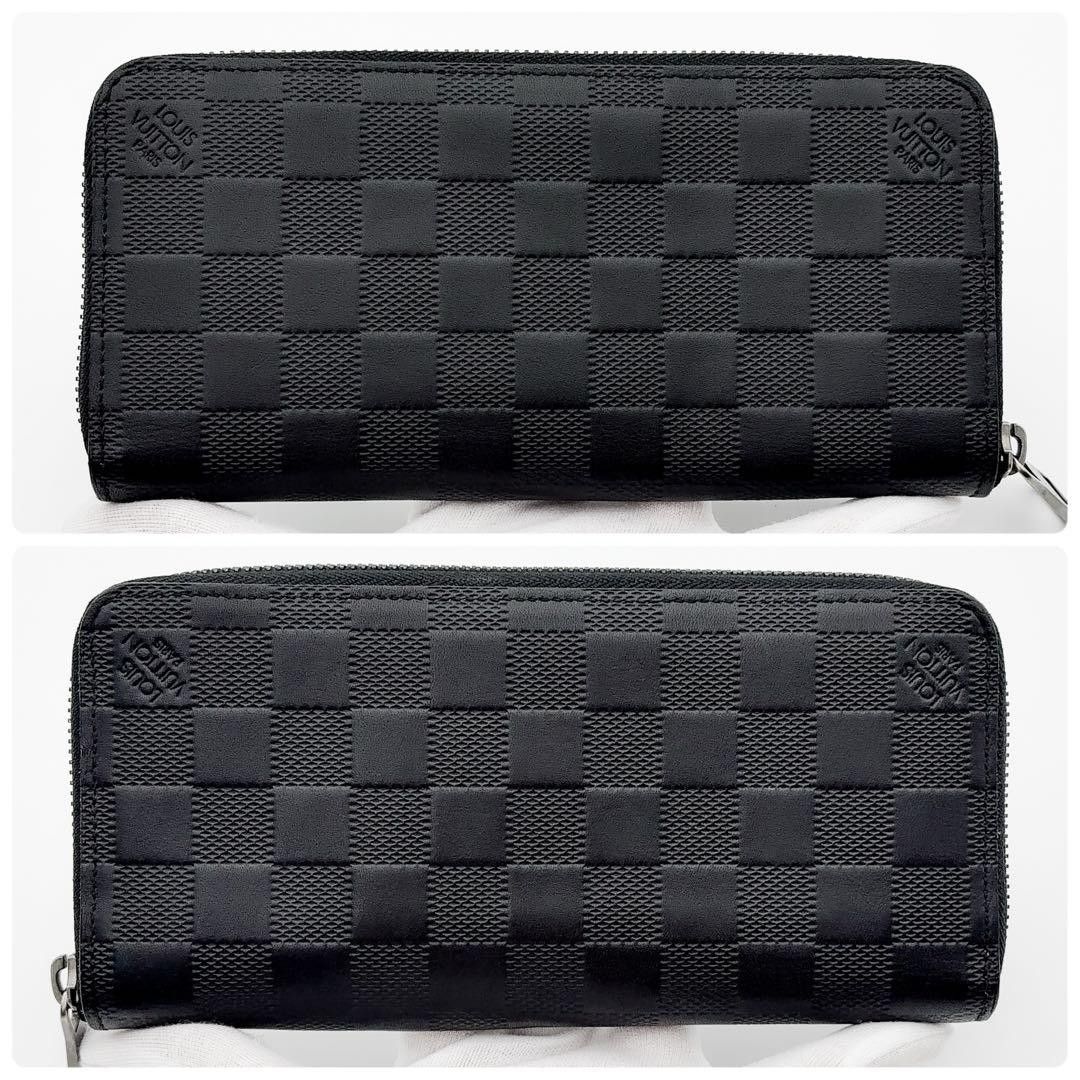 美品 ルイヴィトン ダミエ アンフィニ ヴェルティカル 黒 長財布