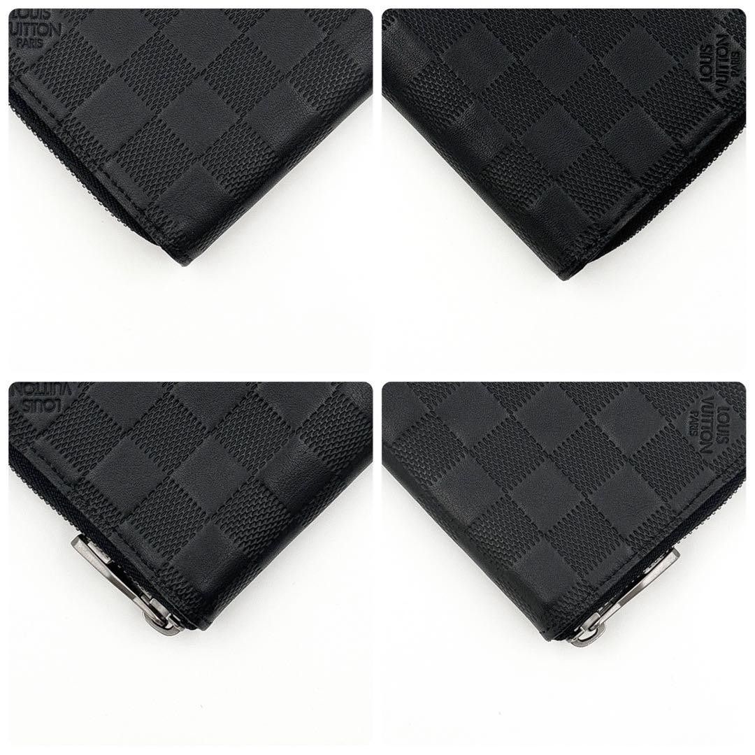美品 ルイヴィトン ダミエ アンフィニ ヴェルティカル 黒 長財布