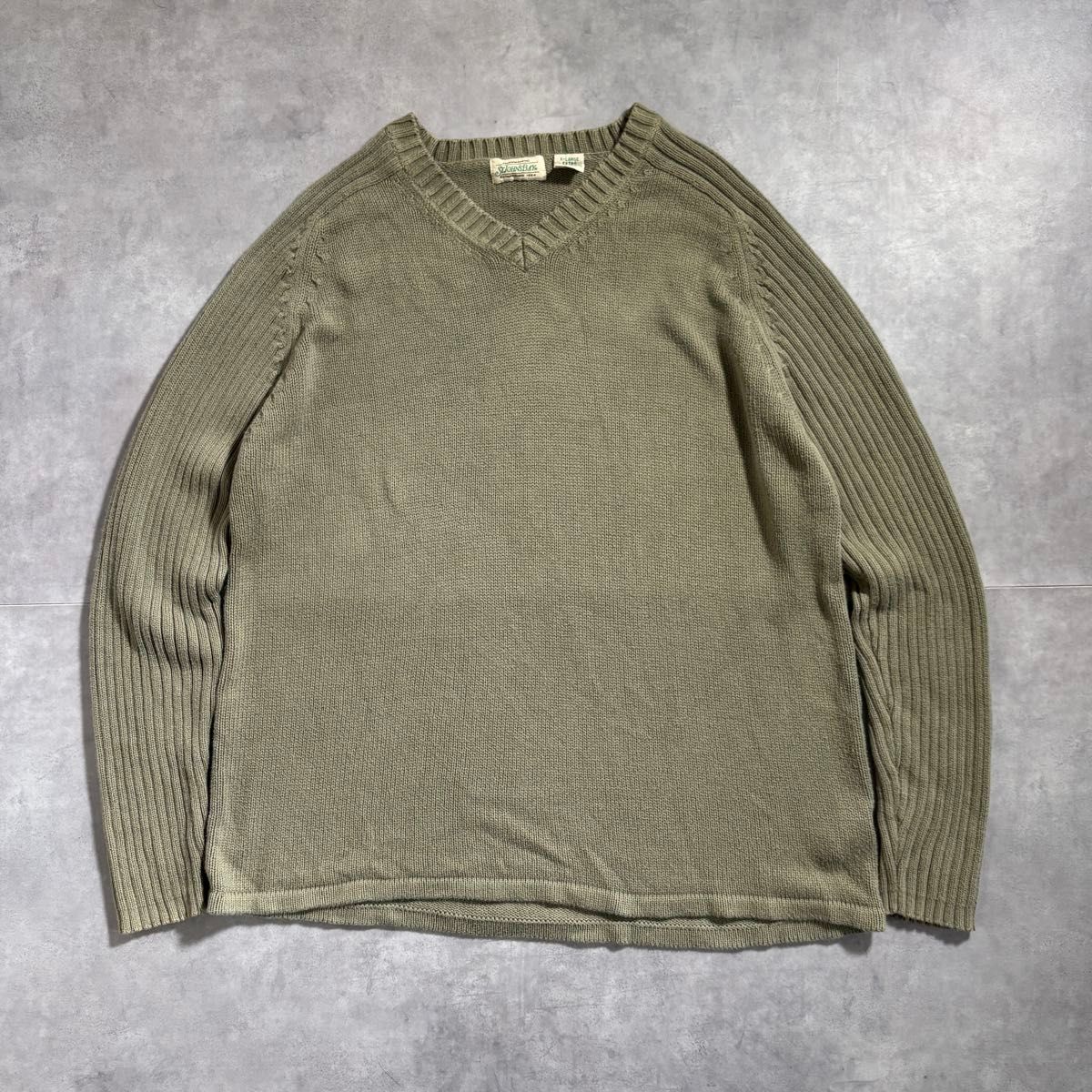 古着 90s〜 ST John's bay コットン ニット セーター Vネック セント