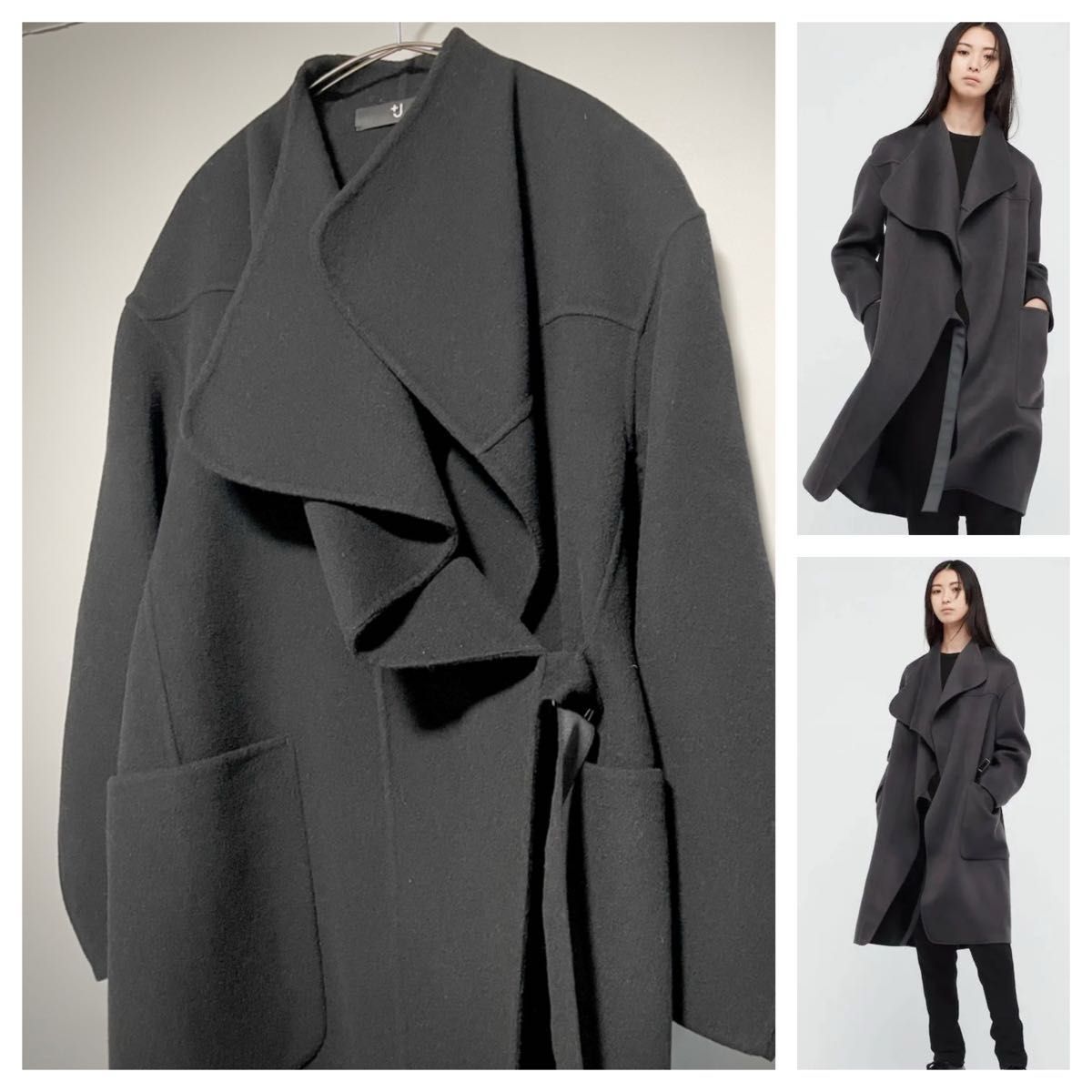 定価¥24 900 完売 希少 UNIQLO +J カシミヤブレンド ノーカラーコート