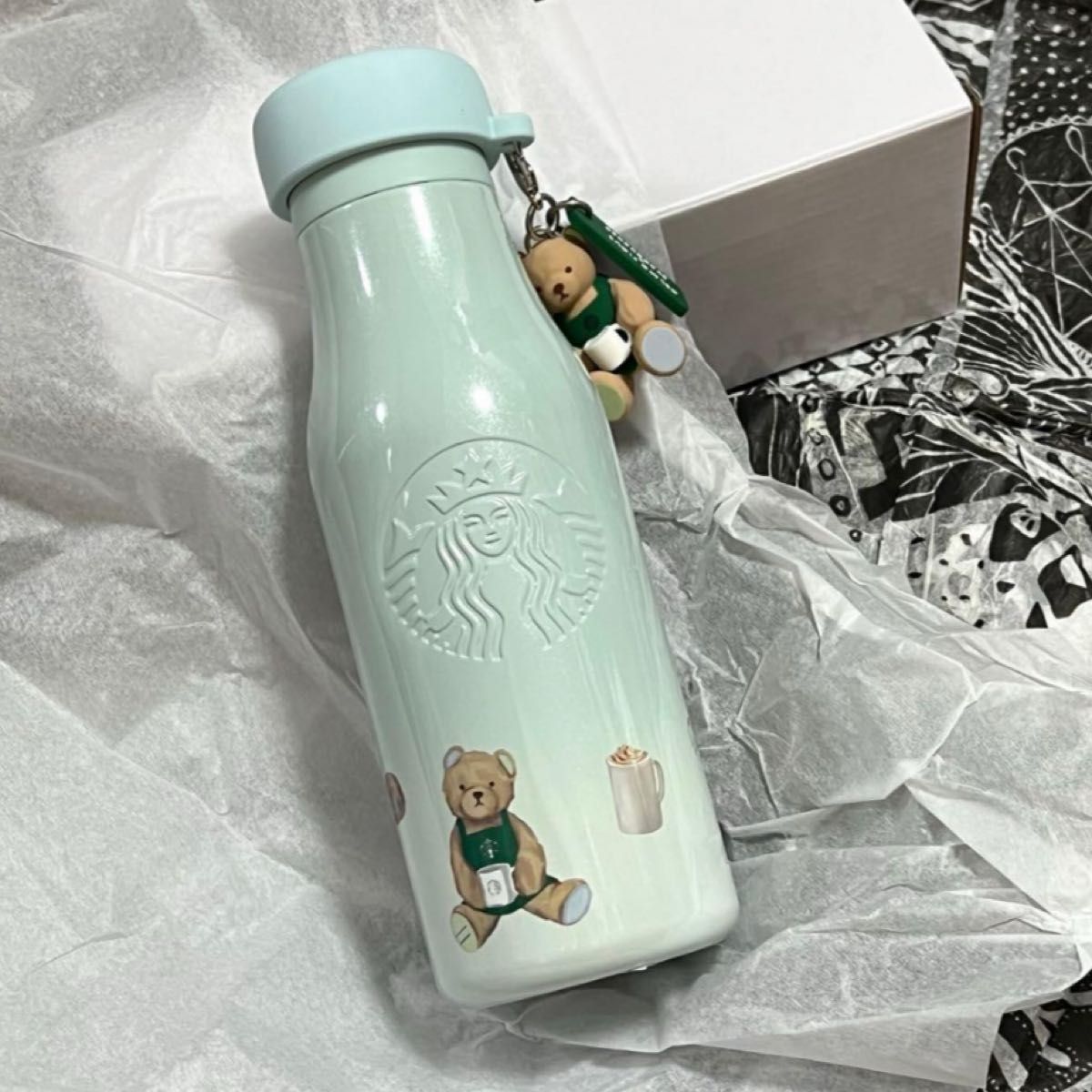限定 スターバックス ジェラートピケ ベアチャーム付き ステンレス