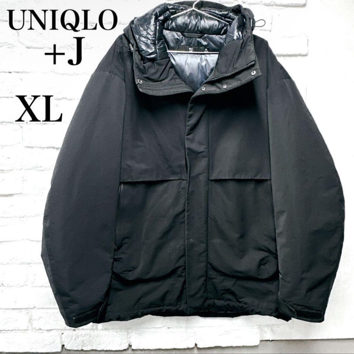 ユニクロ +j ハイブリッドダウンオーバーサイズパーカ UNIQLO XL 黒