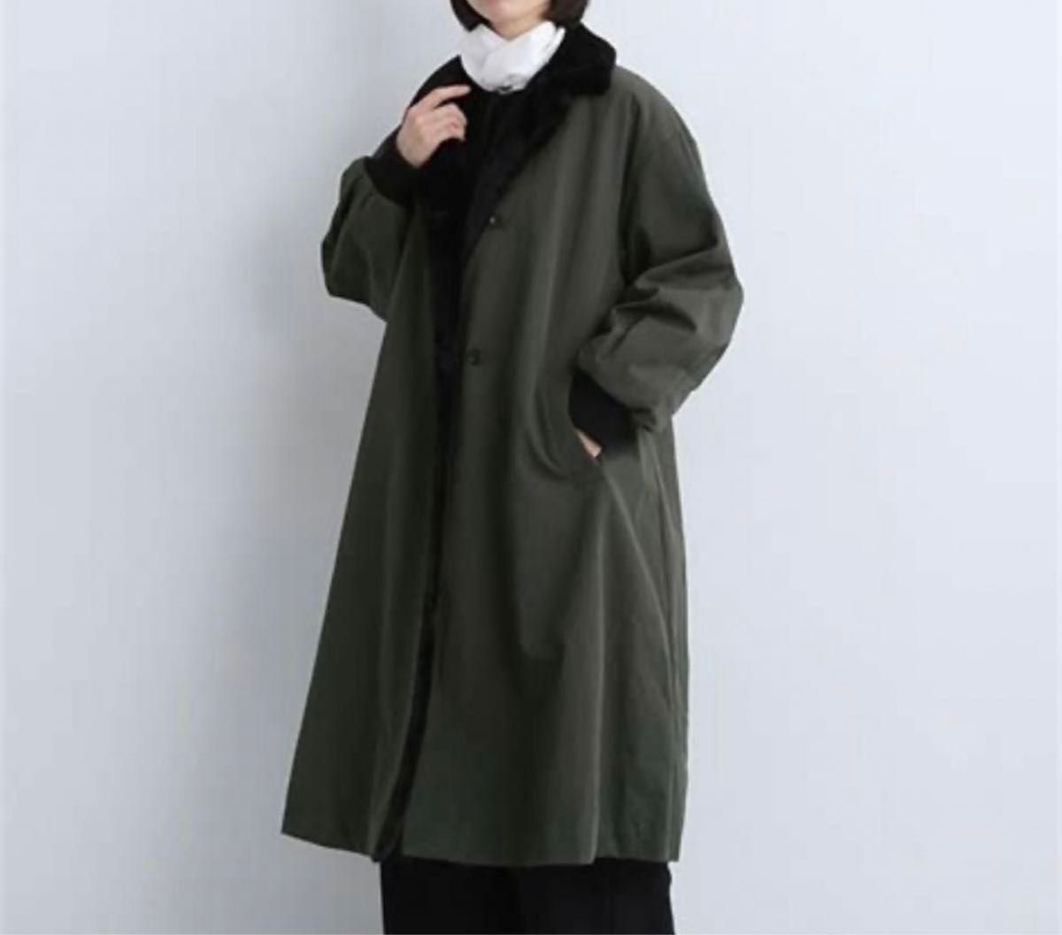 mizuiroind ミズイロインド バックボアコート ダークグレー ロング