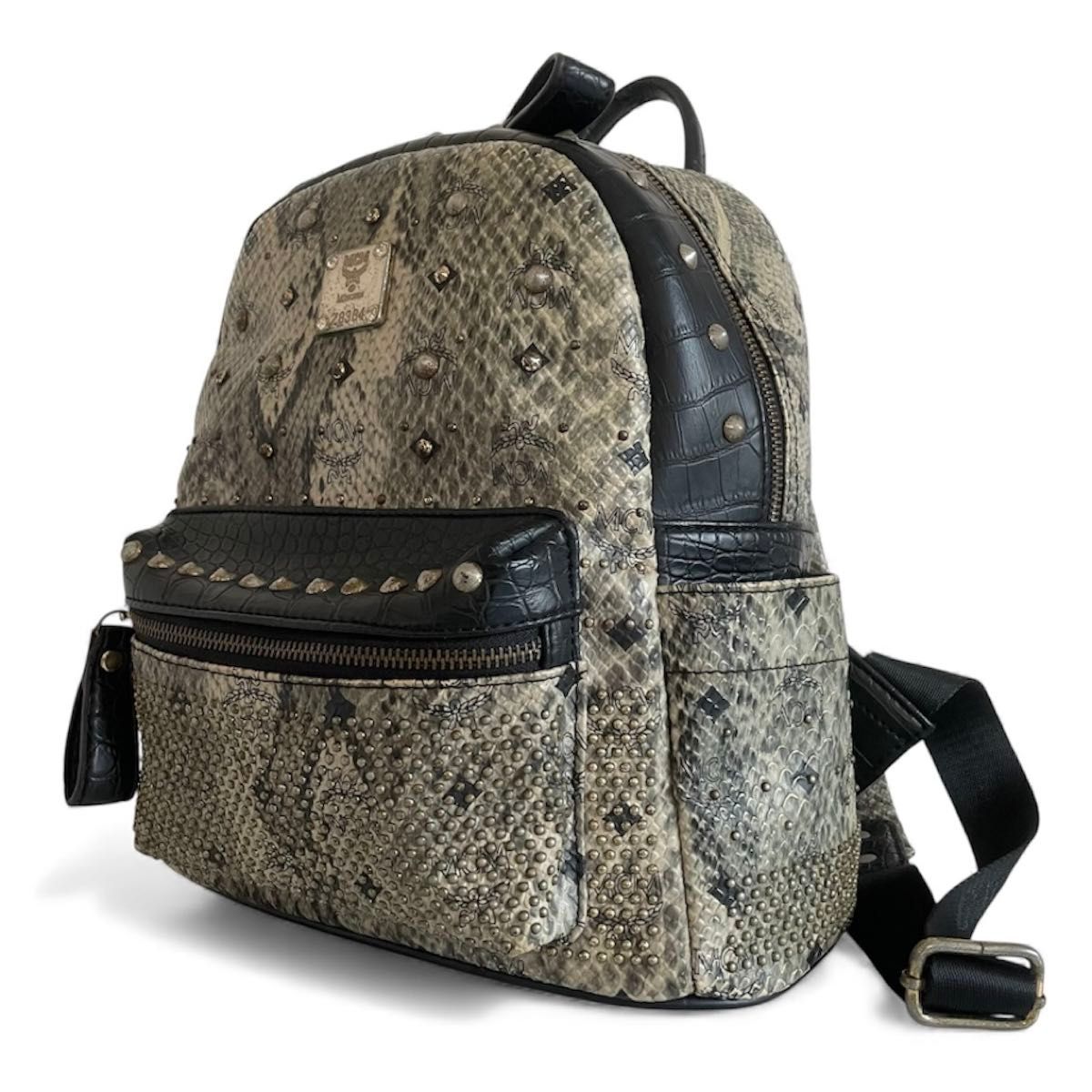 希少】MCM ヴィセトス パイソン スタッズ リュック バックパック