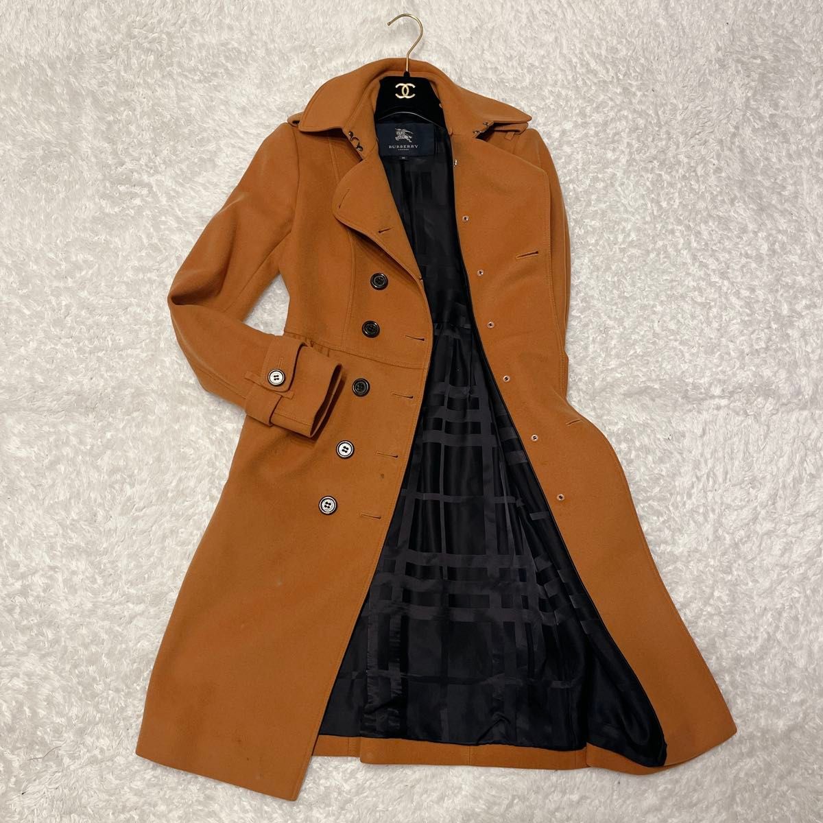 BURBERRY LONDON トレンチコート カシミヤ混 シャドウチェック