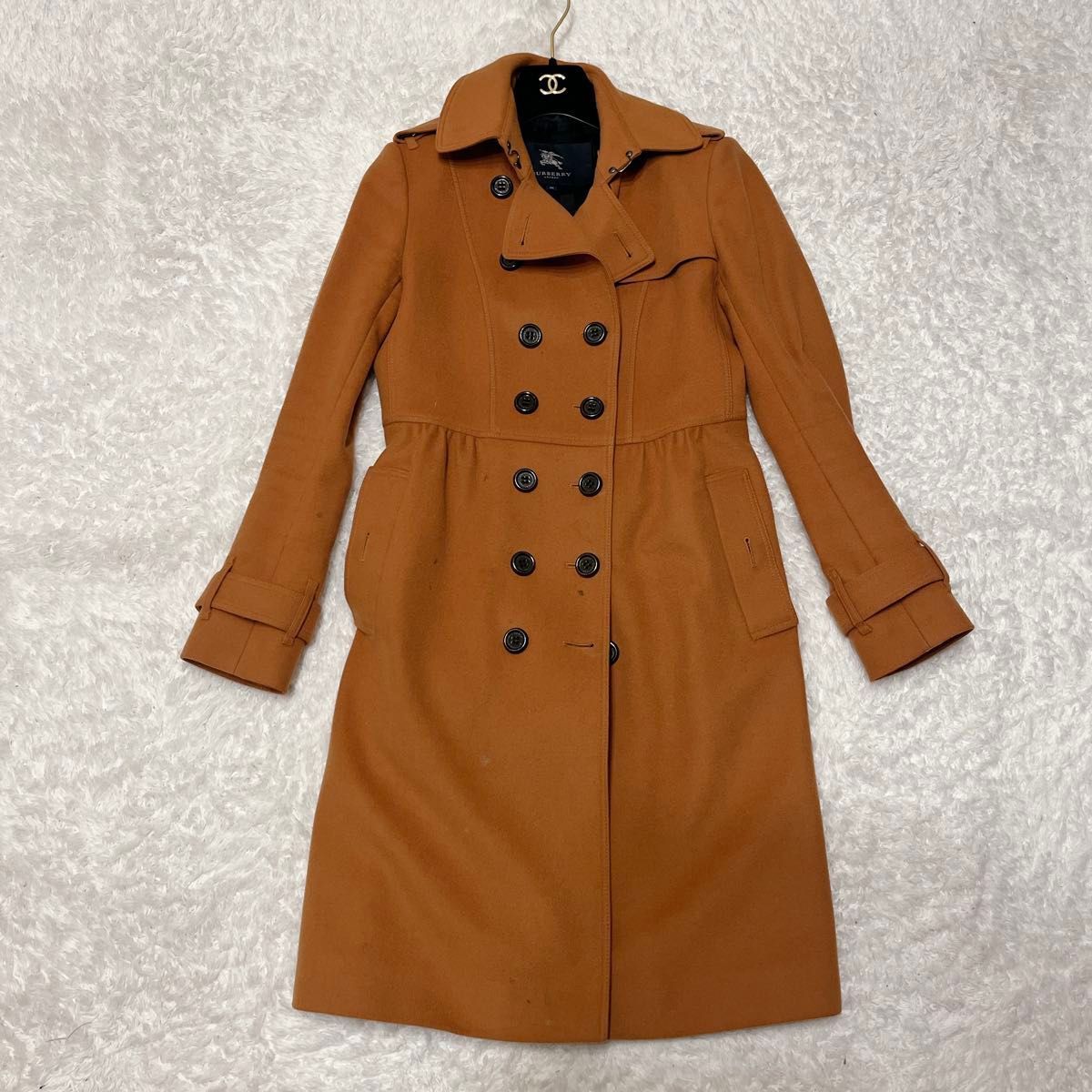 BURBERRY LONDON トレンチコート カシミヤ混 シャドウチェック