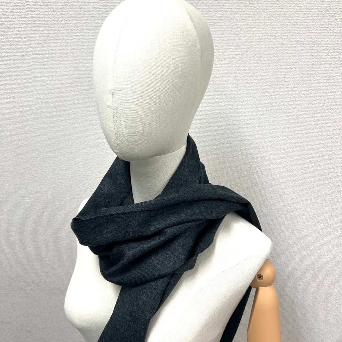 美品 DIOR HOMMEディオールオム シルク100％マフラー ダークグレー