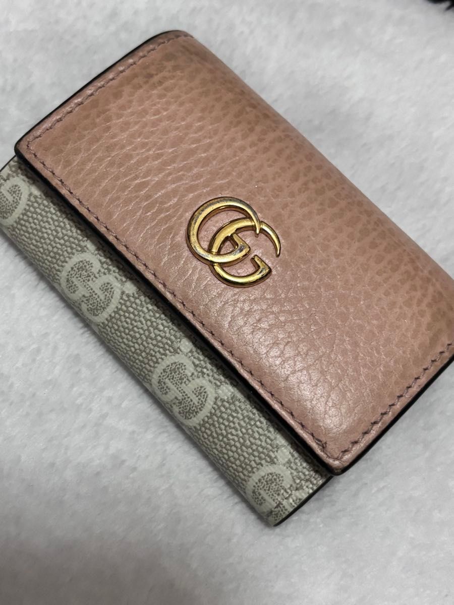 GUCCI GGマーモント キーケース 6連 ピンク ベージュ｜Yahoo!フリマ