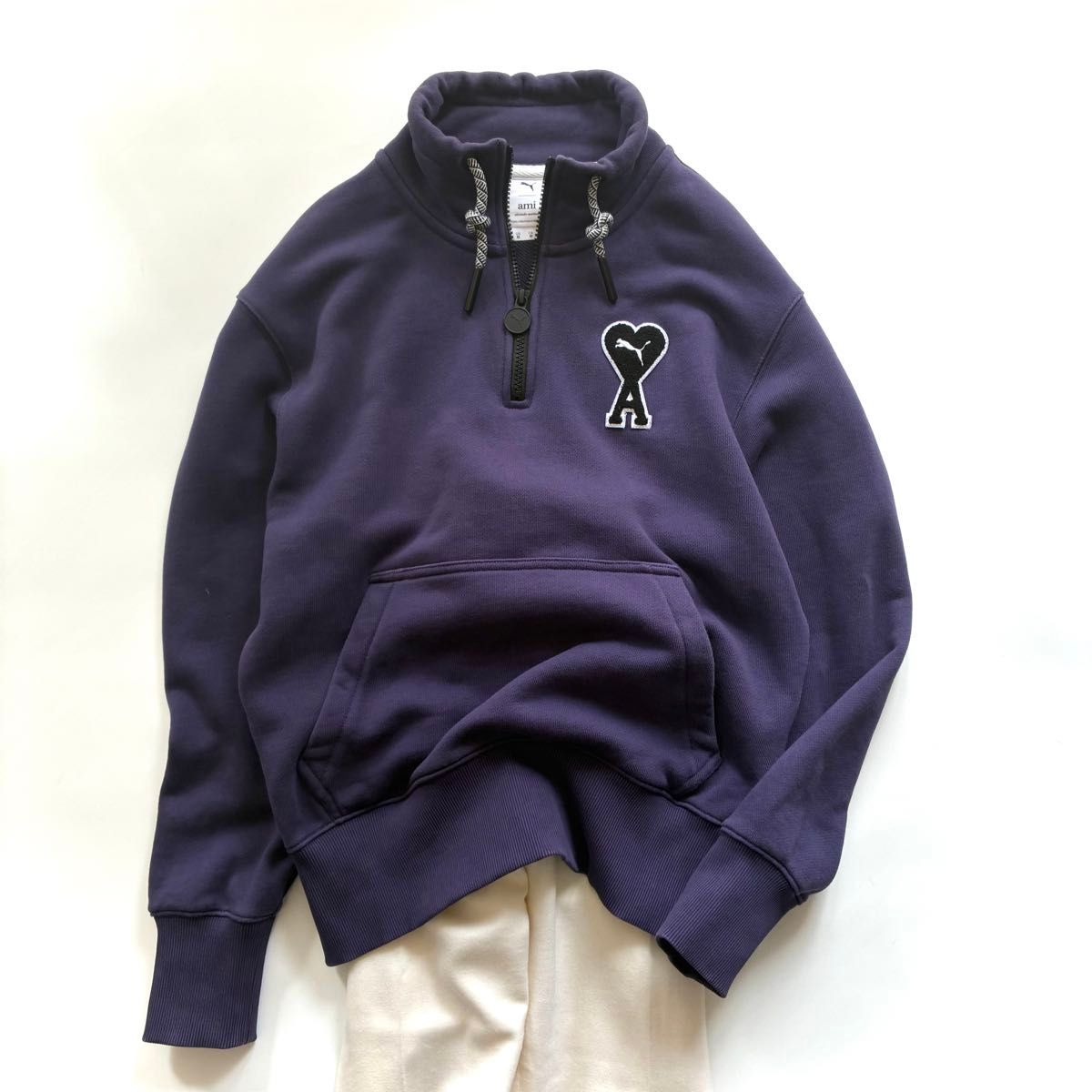 PUMA × ami paris アミパリス ハーフジップ スウェット 紫 パープル
