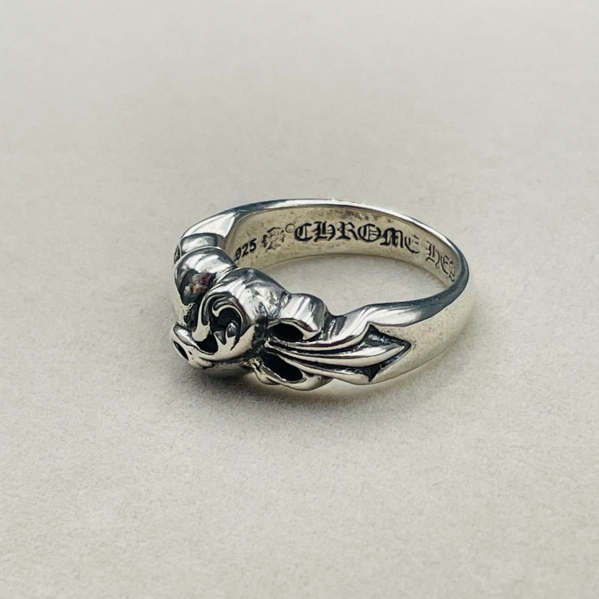CHROME HEARTS クロムハーツ フローラルクロスハートリング シルバー
