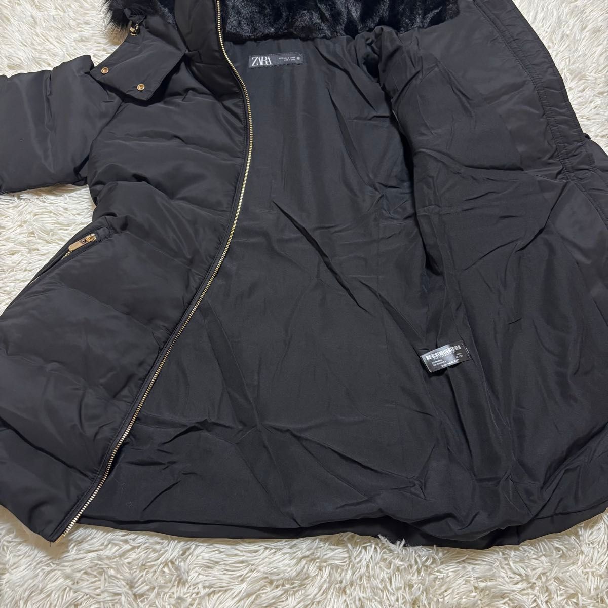 新品タグ付き】ZARA ザラ セミロング ファー ダウンコート ジャケット