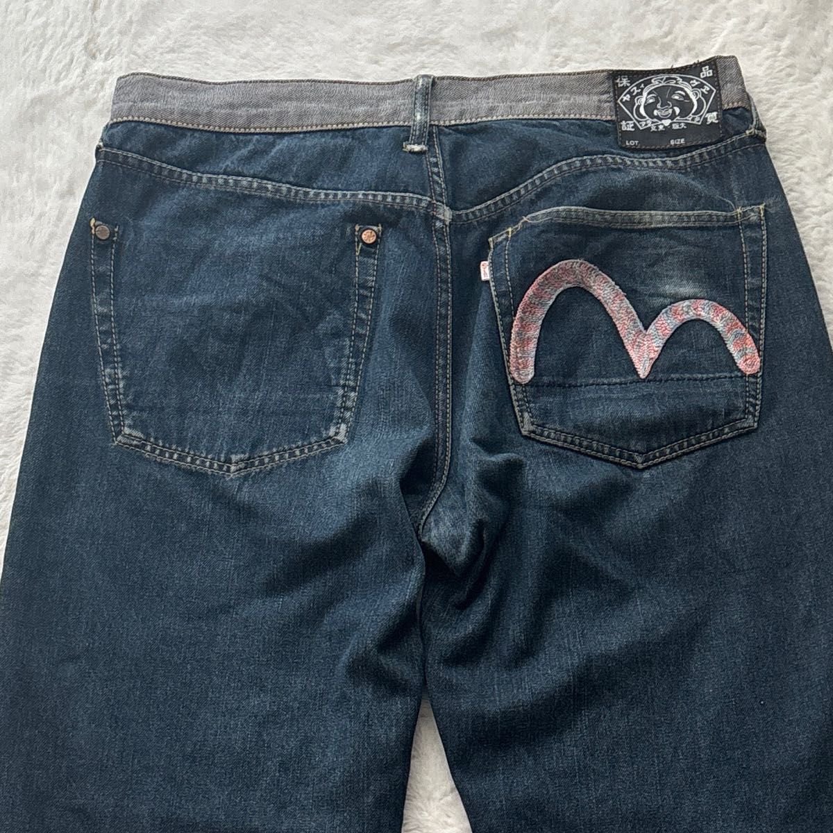 希少】 EVISU エビス 片カモメ リバーシブル デニムパンツ W32 マルチ