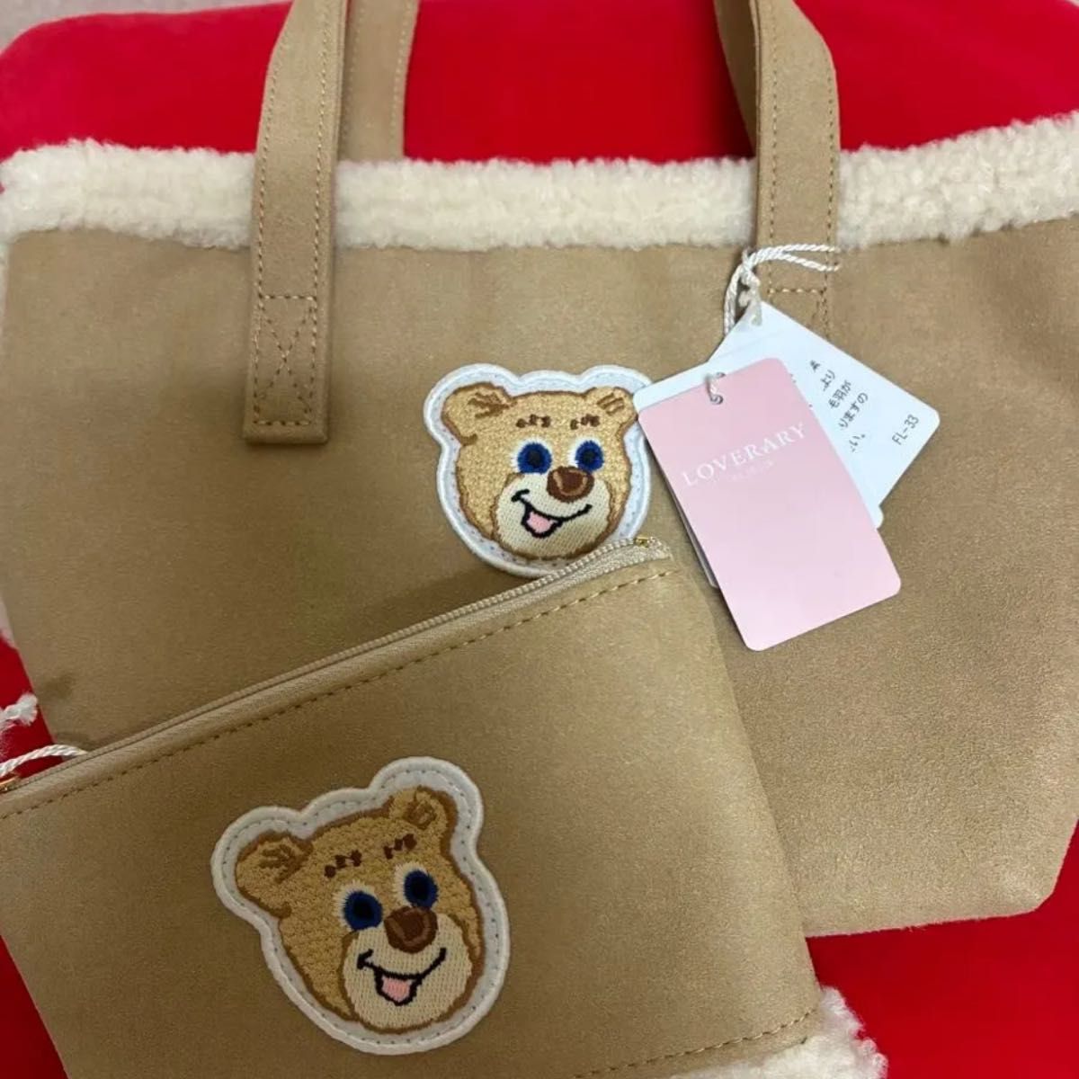 ラブラリーバイフェイラー オールドテディワッペンボアトートバッグ