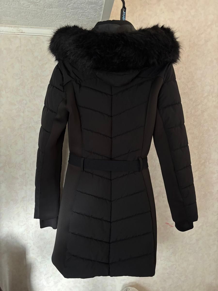 MICHAEL KORS ダウンコート S （JP＝M/Lサイズ）ファー付き 黒