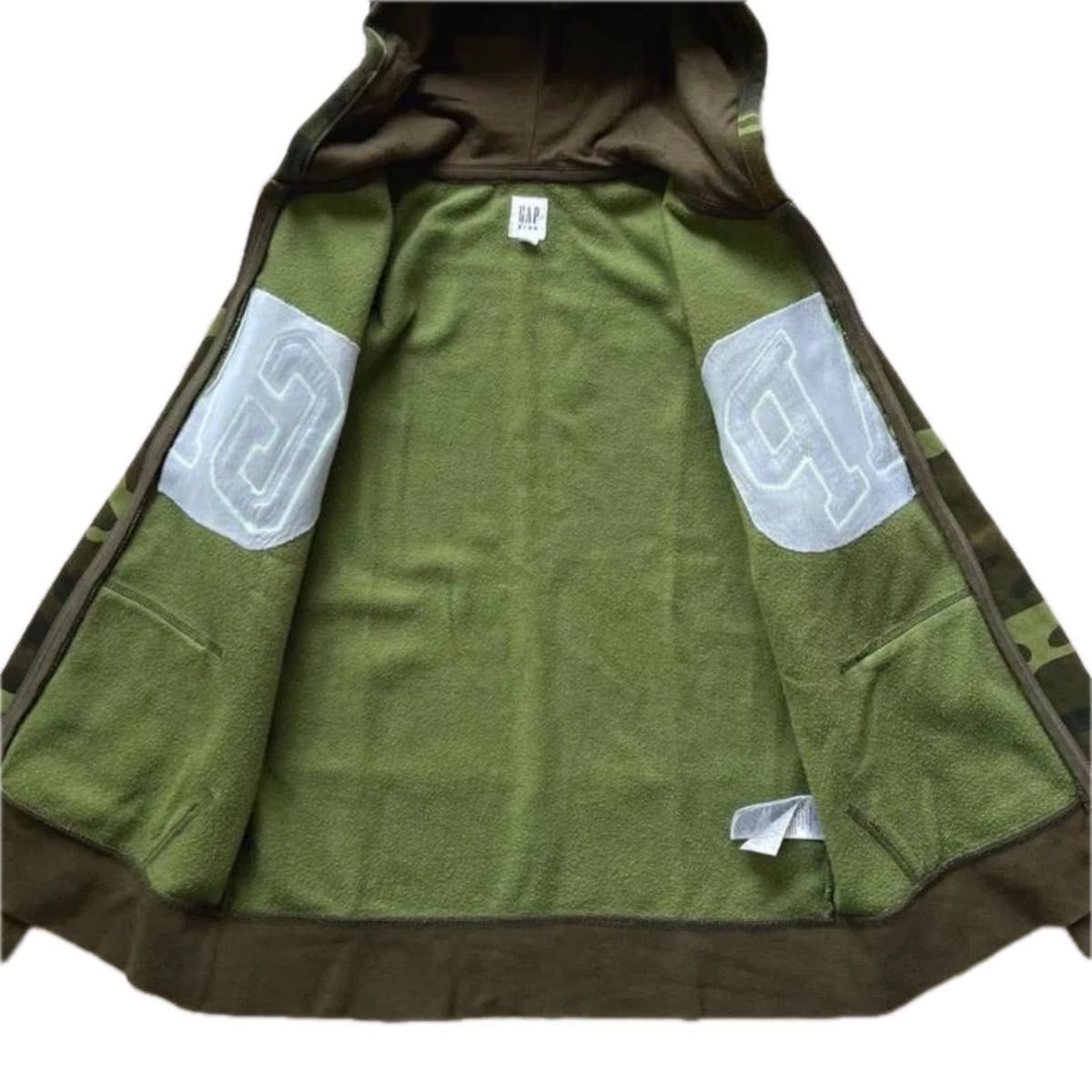 GAP 迷彩 総柄 カモフラージュ フルジップアップパーカー 蛍光色
