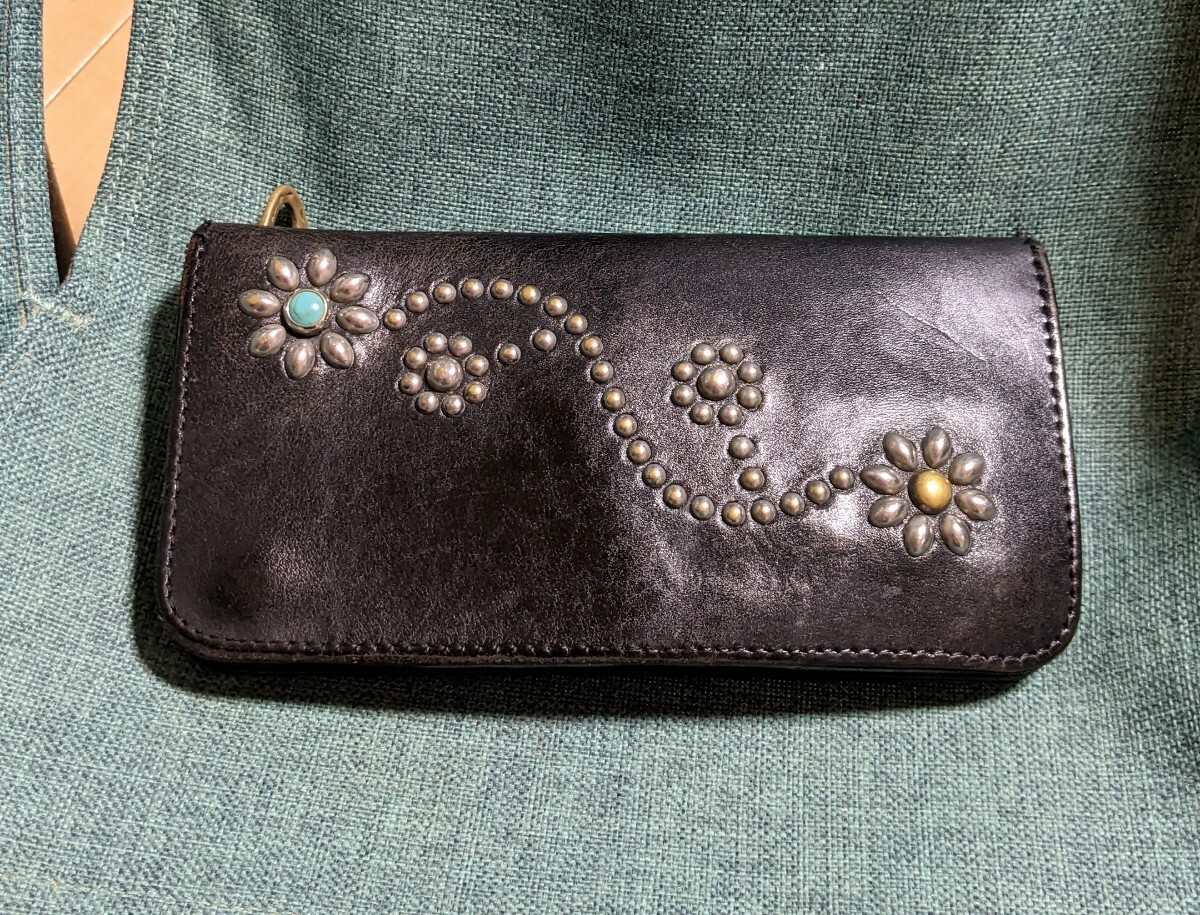希少 木村拓哉 愛用品 HTC 財布 ウォレット 黒 フラワー スタッズ