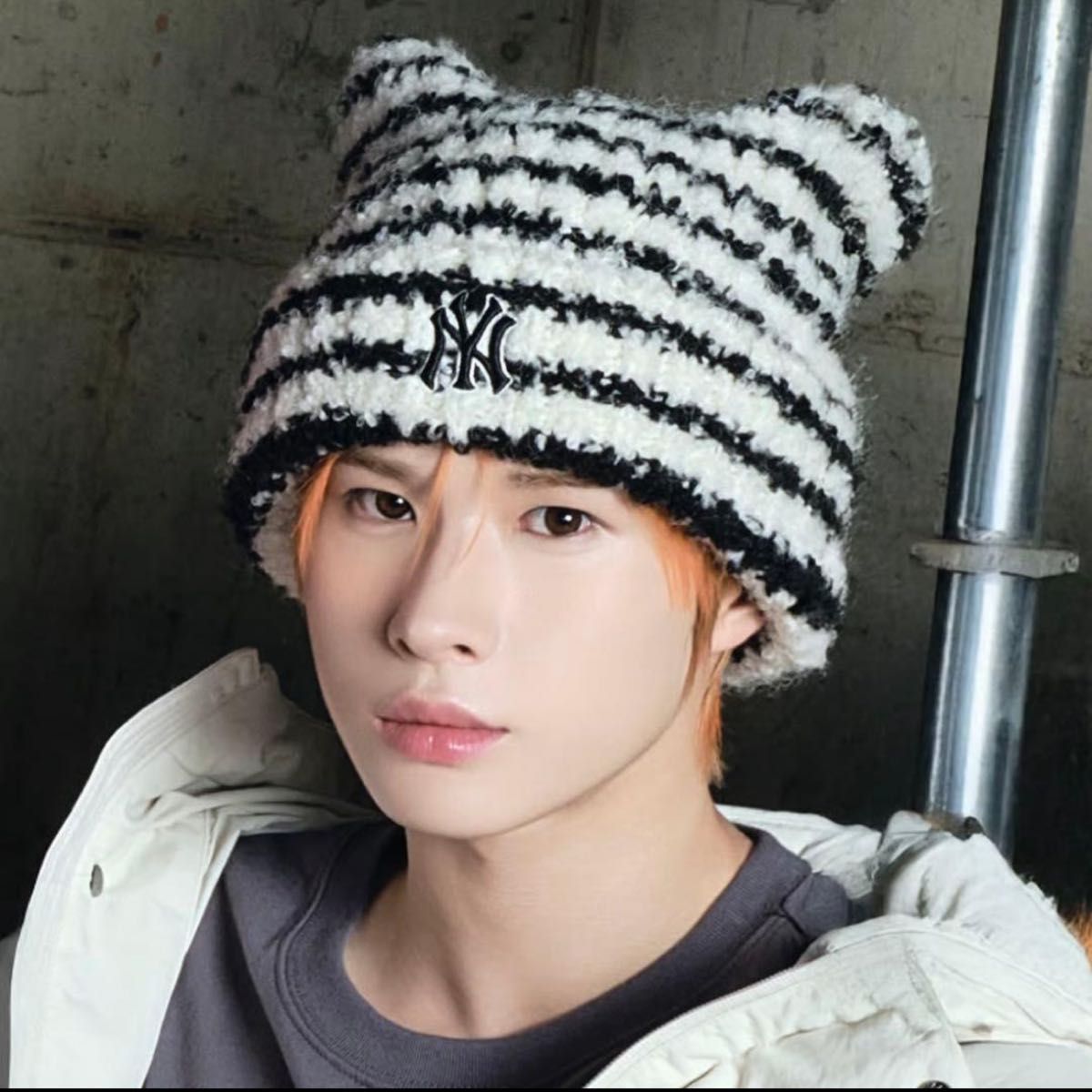 再入荷 公式サイト完売 韓国限定 カリナ着用 TWS ピック MLB 猫耳