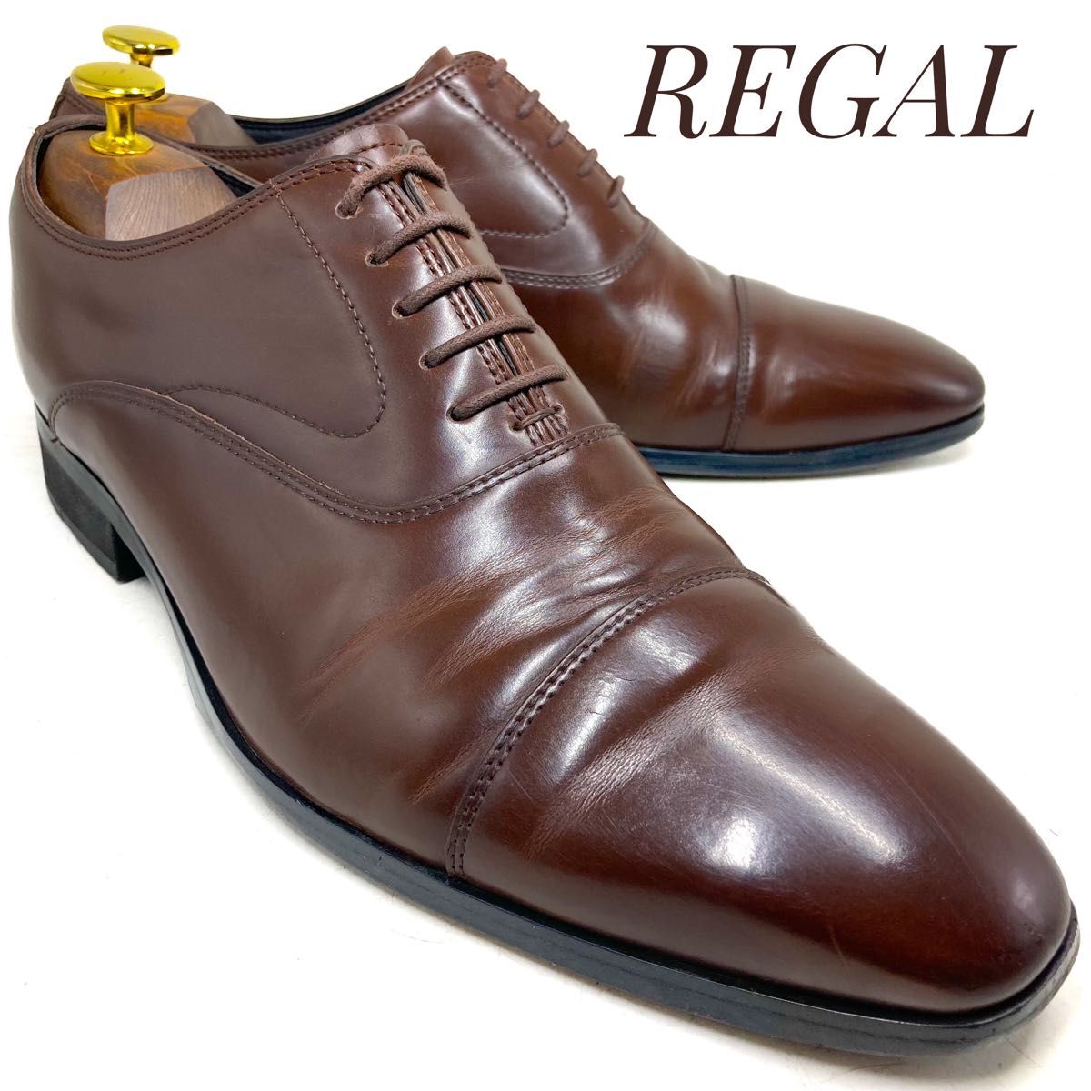 REGAL リーガル 内羽根式ストレートチップ V234 茶 ブラウン 25cm 革靴