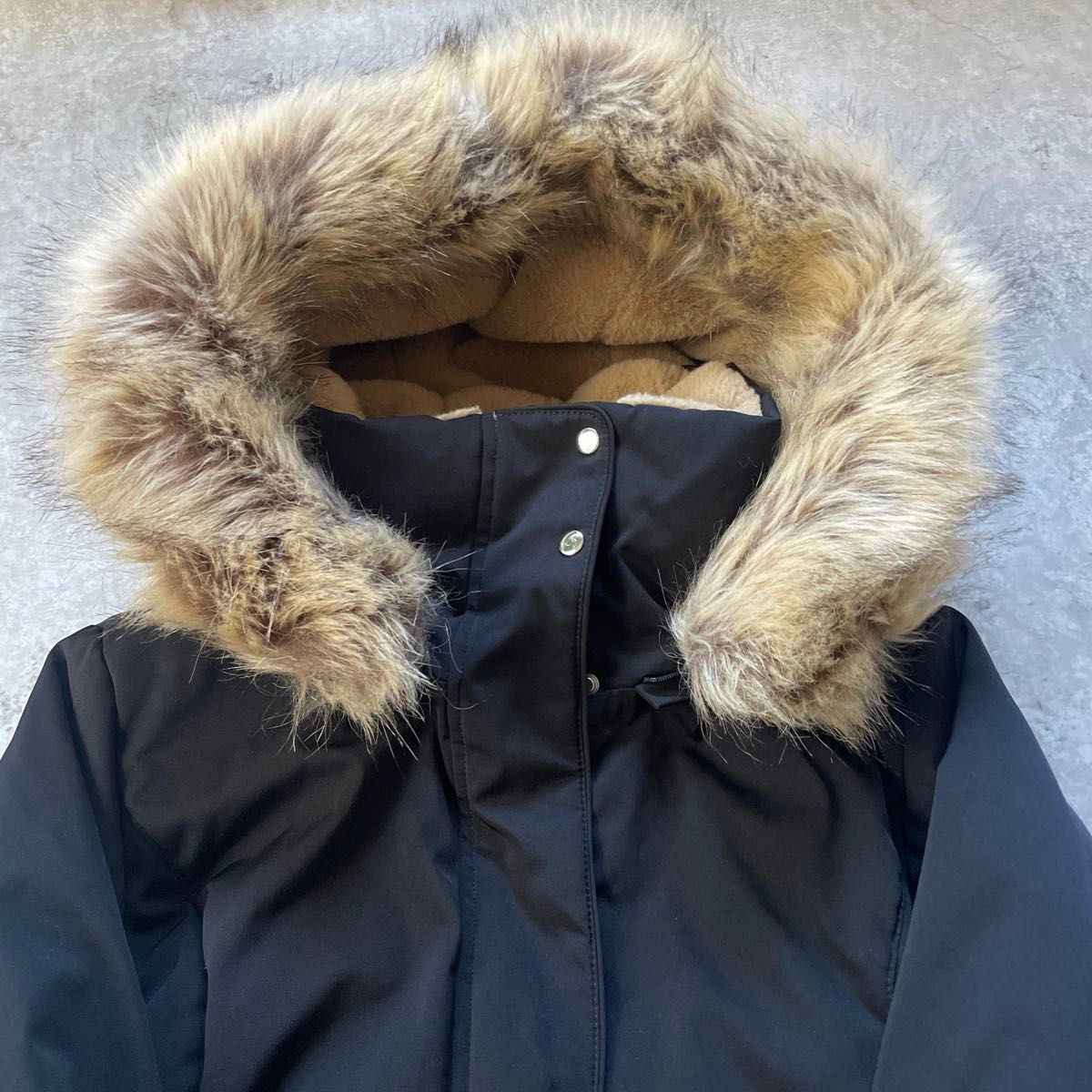 ZARA ファーコート 中綿ジャケット Lサイズ 黒 ダウンライク 内側ボア